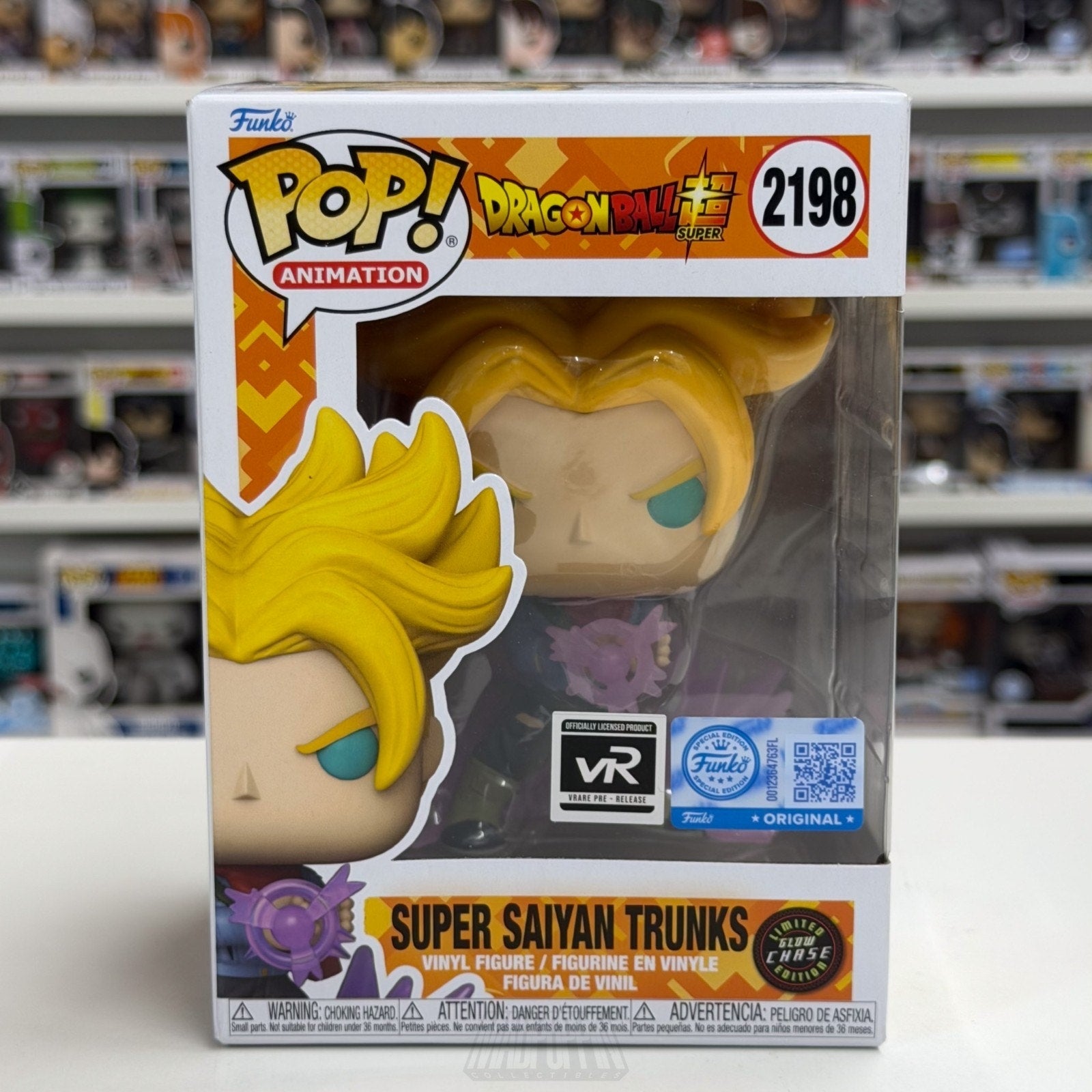Funko Pop Anime Dragon Ball Super Saiyan Trunks vRare Glow Chase 2198 Toy Figure