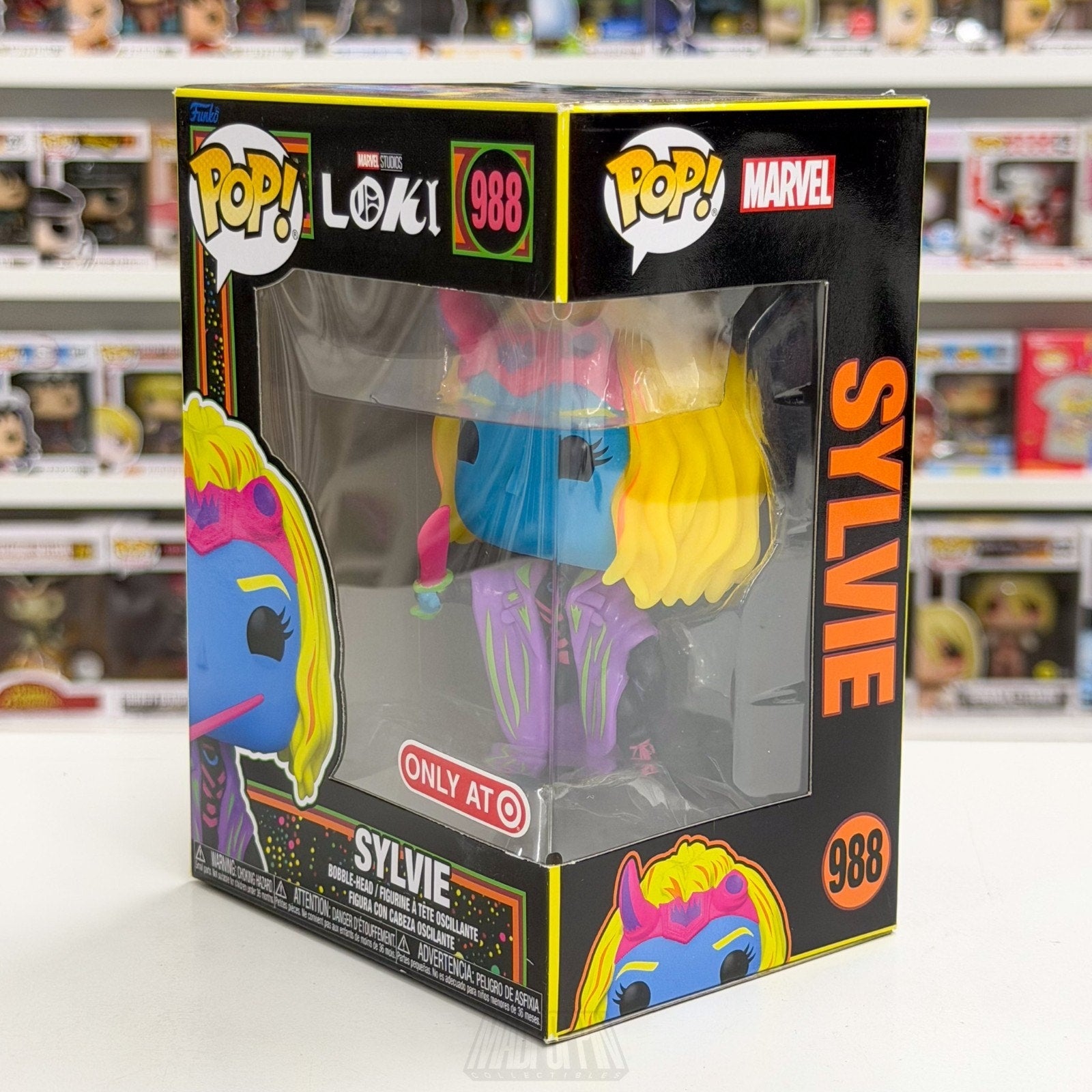 Funko Pop Marvel Studios Loki Sylvie Blacklight Target 988 MCU Toy Vinyl Figure