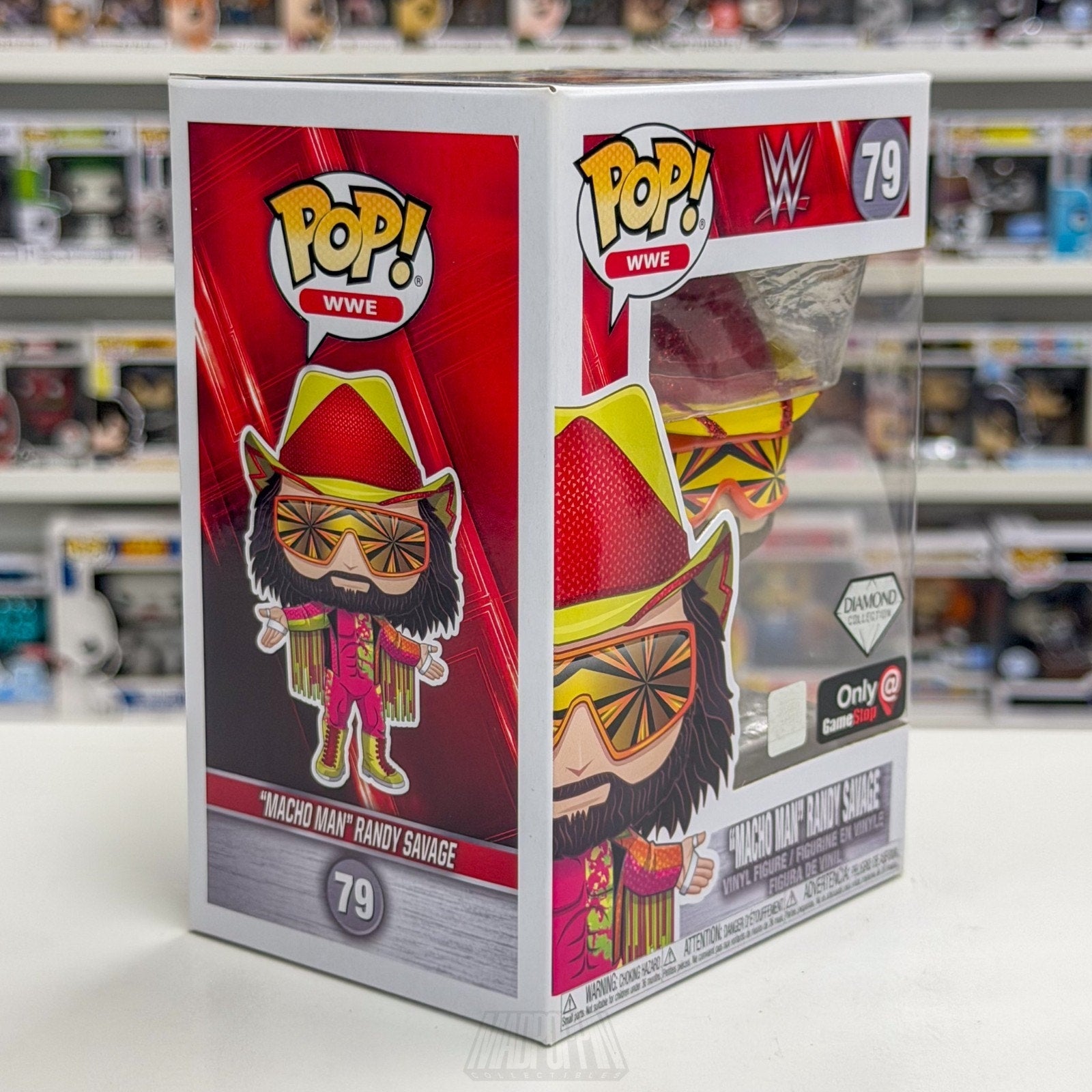 Funko Pop WWE Macho Man Randy Savage Orange Starburst Diamond GameStop 79 Figure