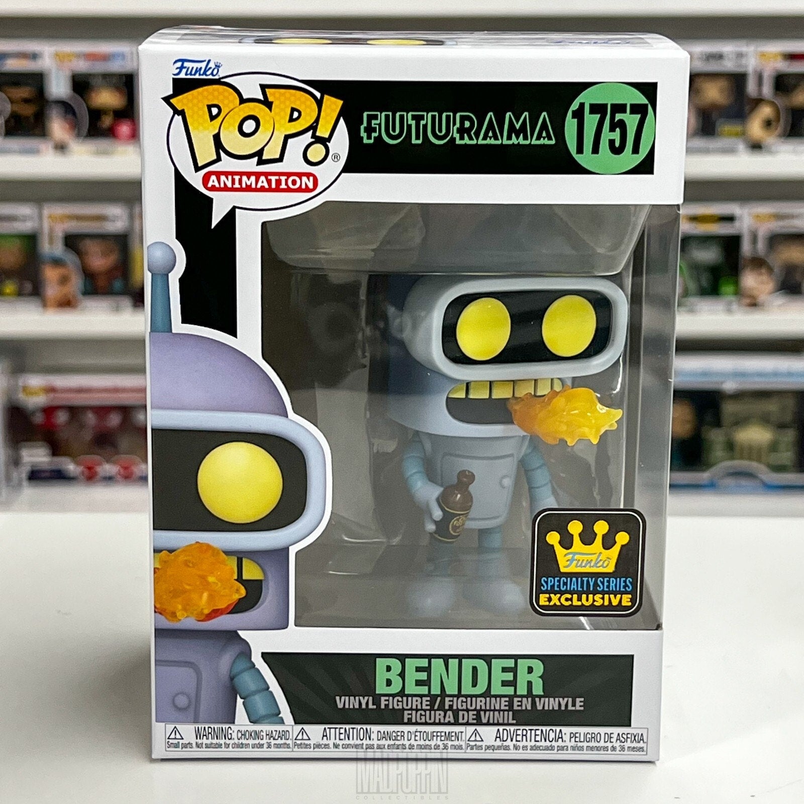 Funko Pop Animation Futurama Bender Flaming Burp Specialty Series 1757 Figure