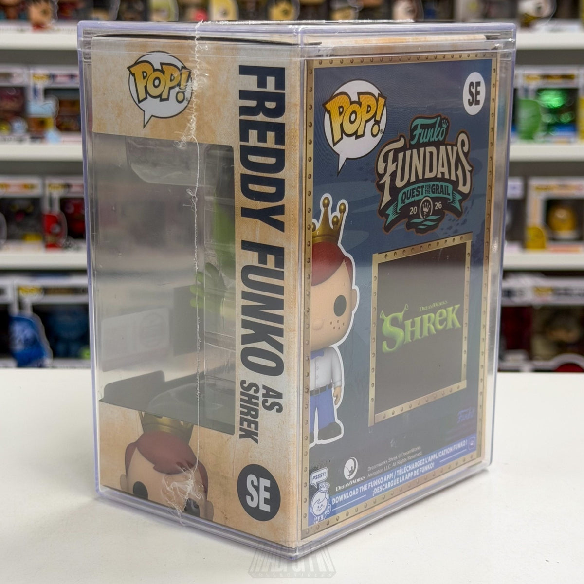 Funko Pop Fundays Freddy as Shrek SE 1000 Grail SDCC 2026 Movie Toy CON STICKER