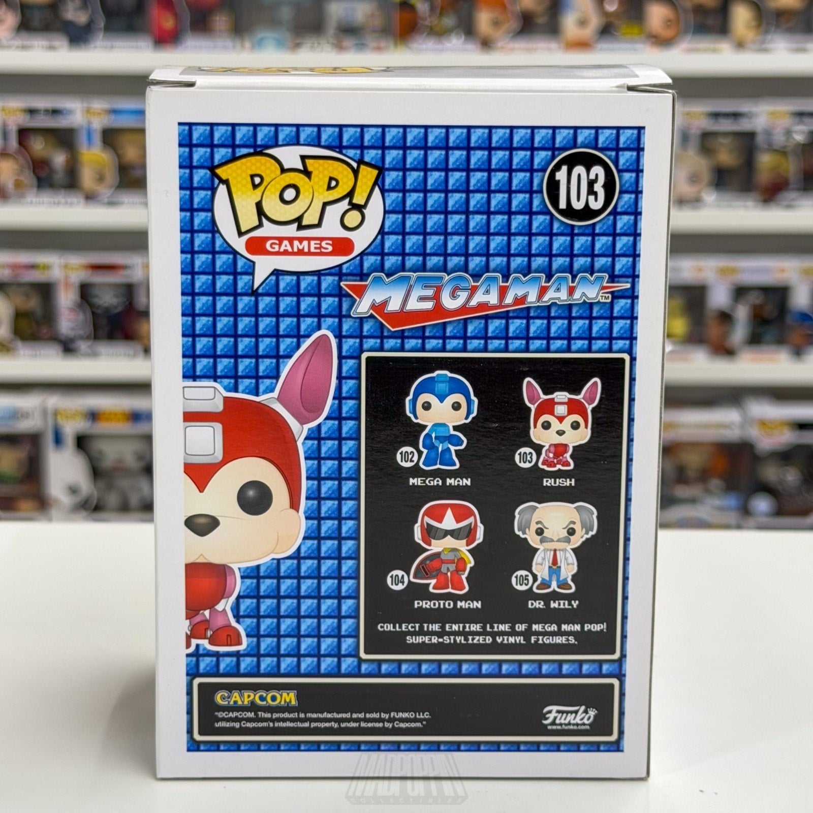 Funko Pop Video Games Mega Man Rush 103 Robotic Dog Vaulted Rare Vinyl Figure