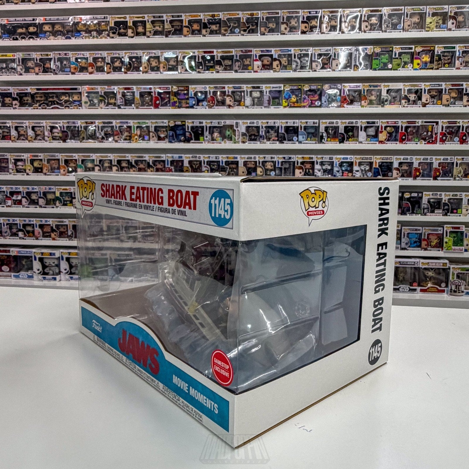 Funko Pop Movies Moments Jaws Shark Eating Boat GameStop 1145 Toy Vinyl Figure