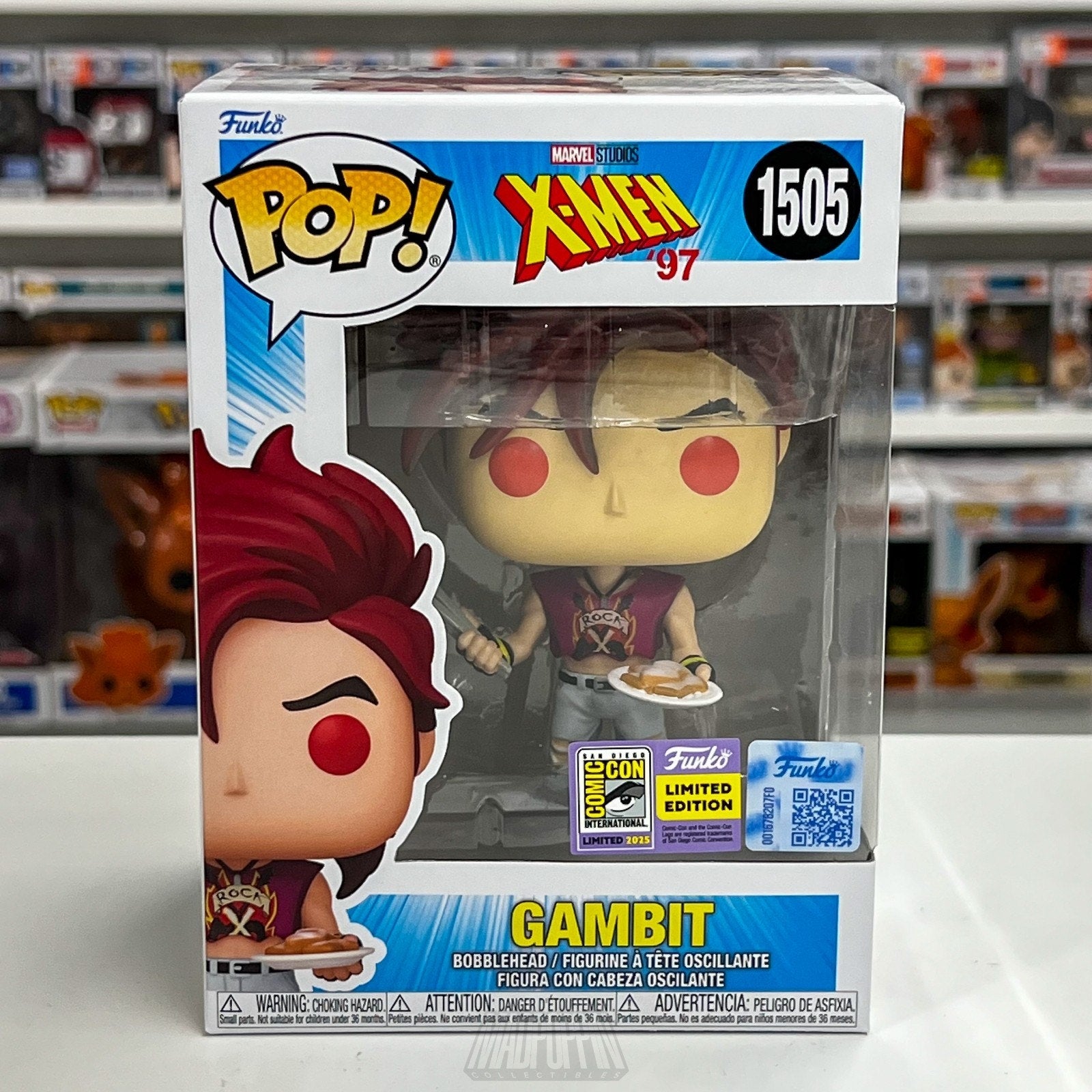 Funko Pop Marvel X-Men 97 Gambit Crop Top SDCC 1505 Official Con Sticker Figure