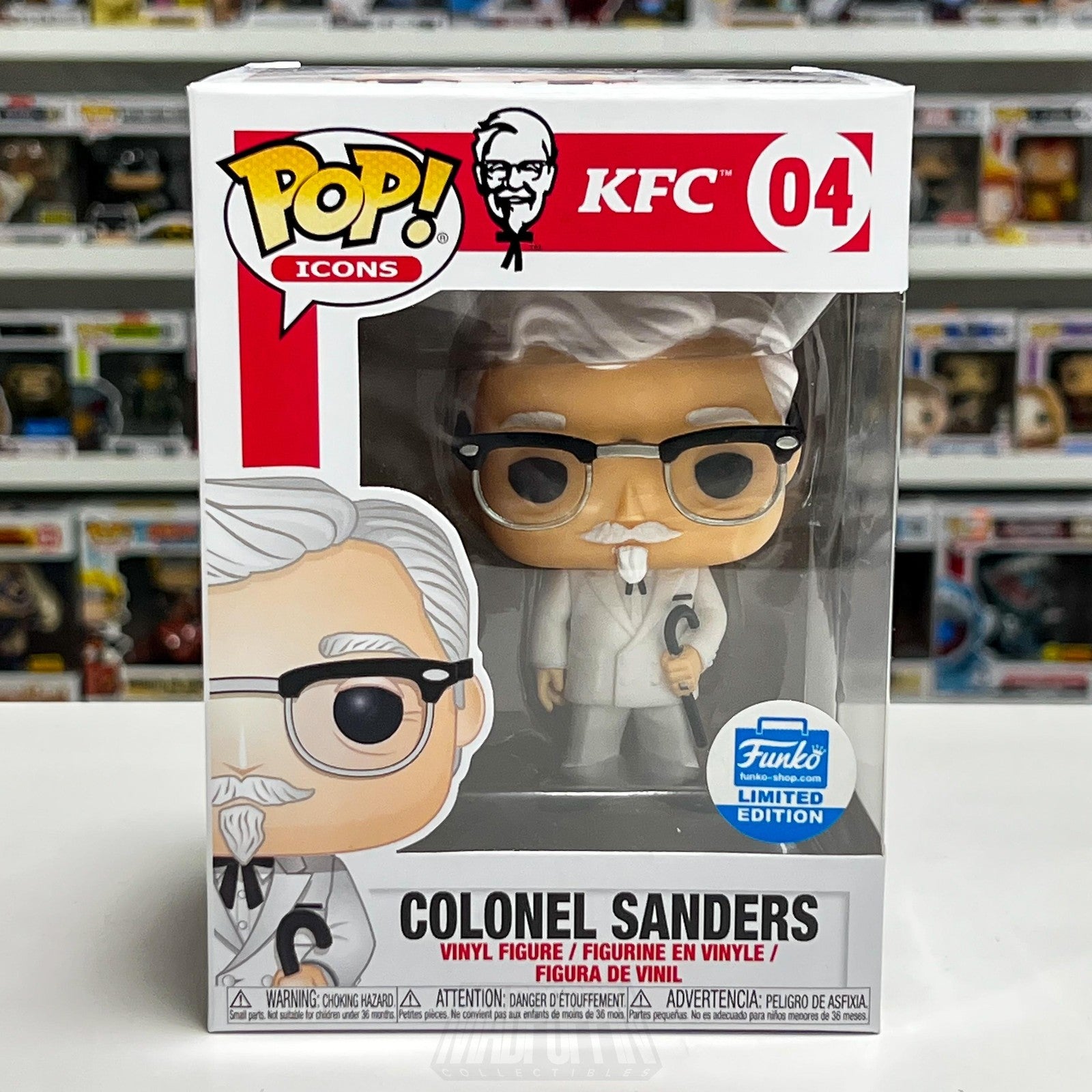 Funko Pop Icons KFC Colonel Sanders w/Cane 04 Figure Kentucky Fried Chicken Toy