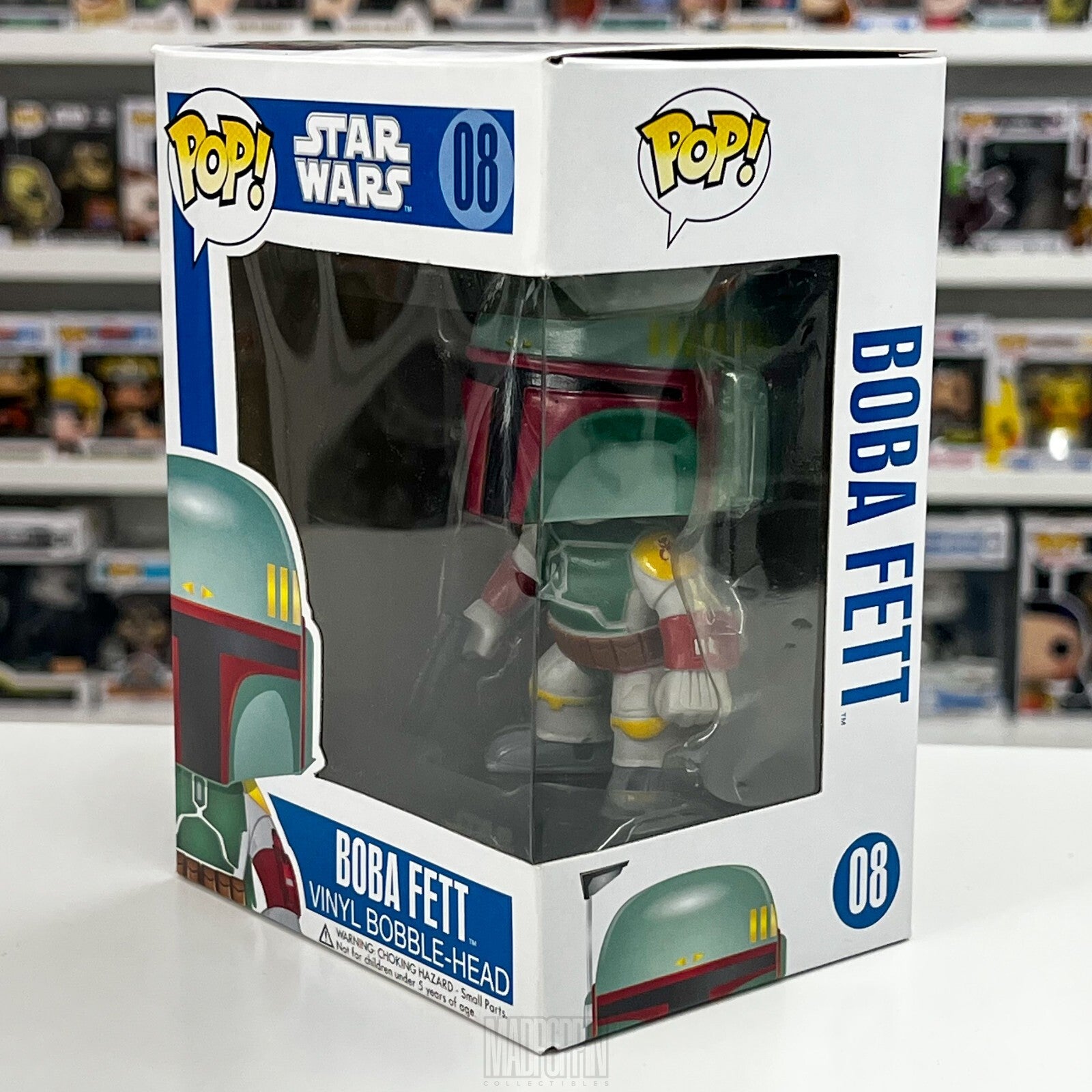 Funko Pop Star Wars Boba Fett Blue Box 1st Release Large Font Vaulted 08