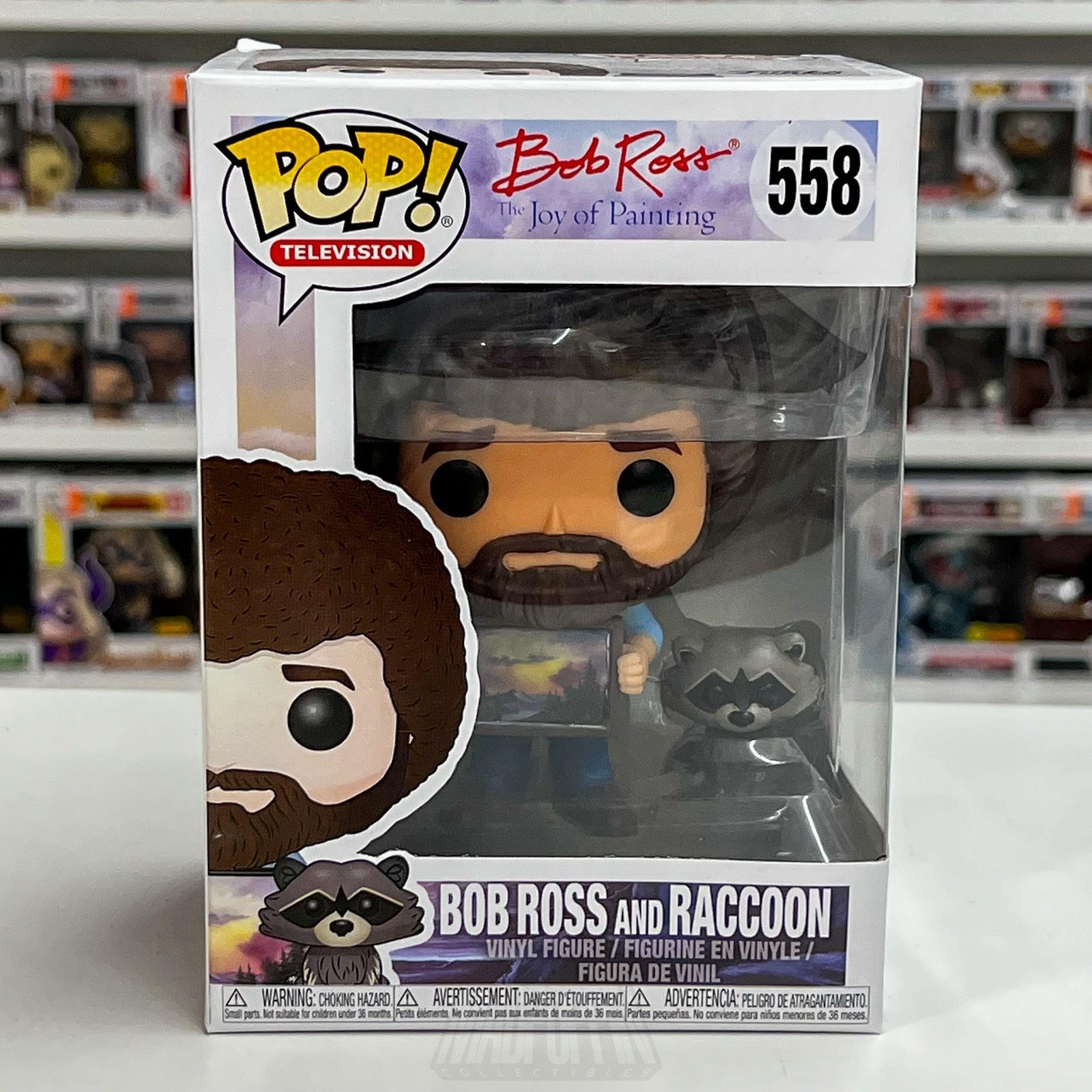 Funko Pop Television Bob Ross Raccoon 558 Joy of Painting Vinyl Figure Toy PBS