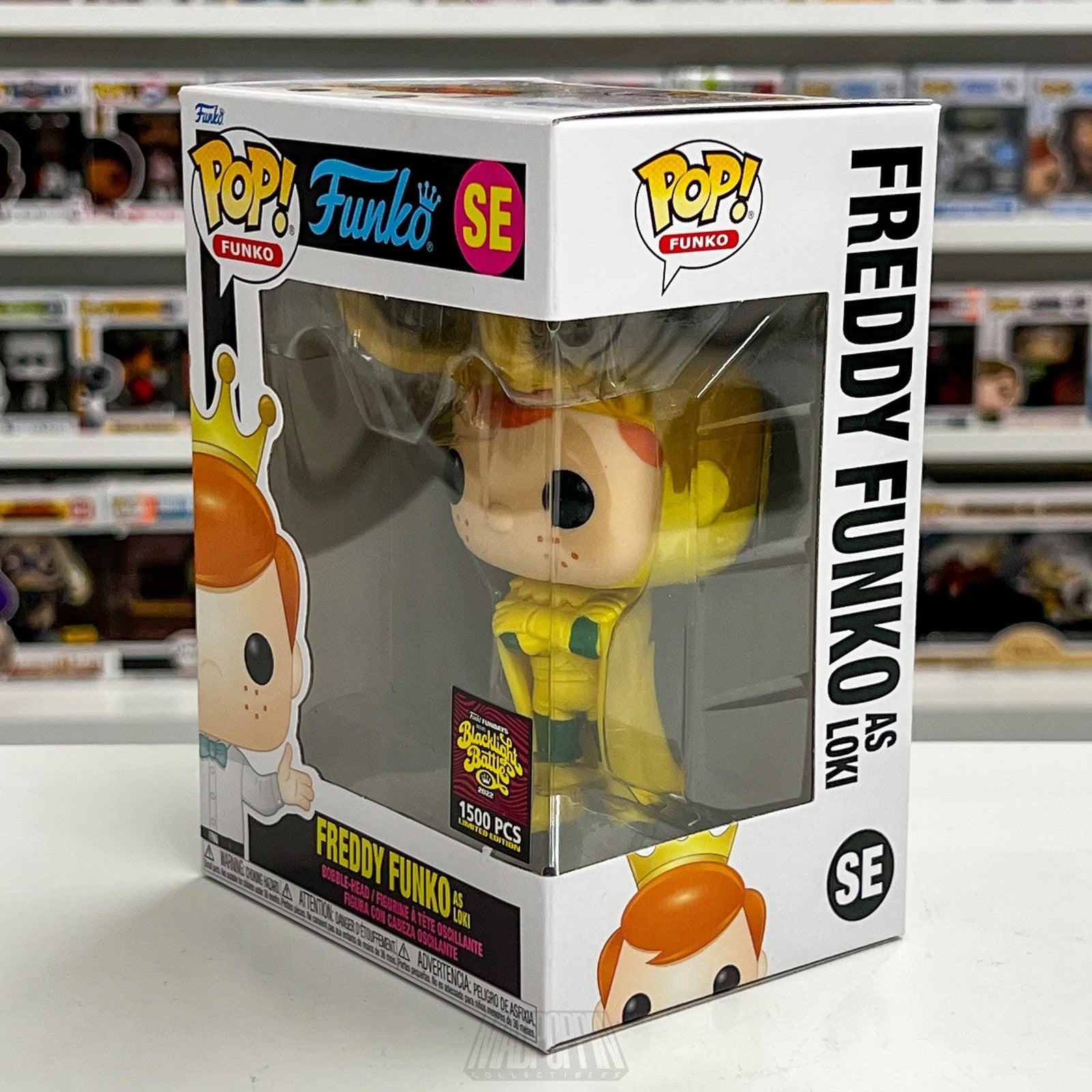 Freddy Funko as Loki Blacklight Battle 2022 Marvel Pop Limited 1500 PCS
