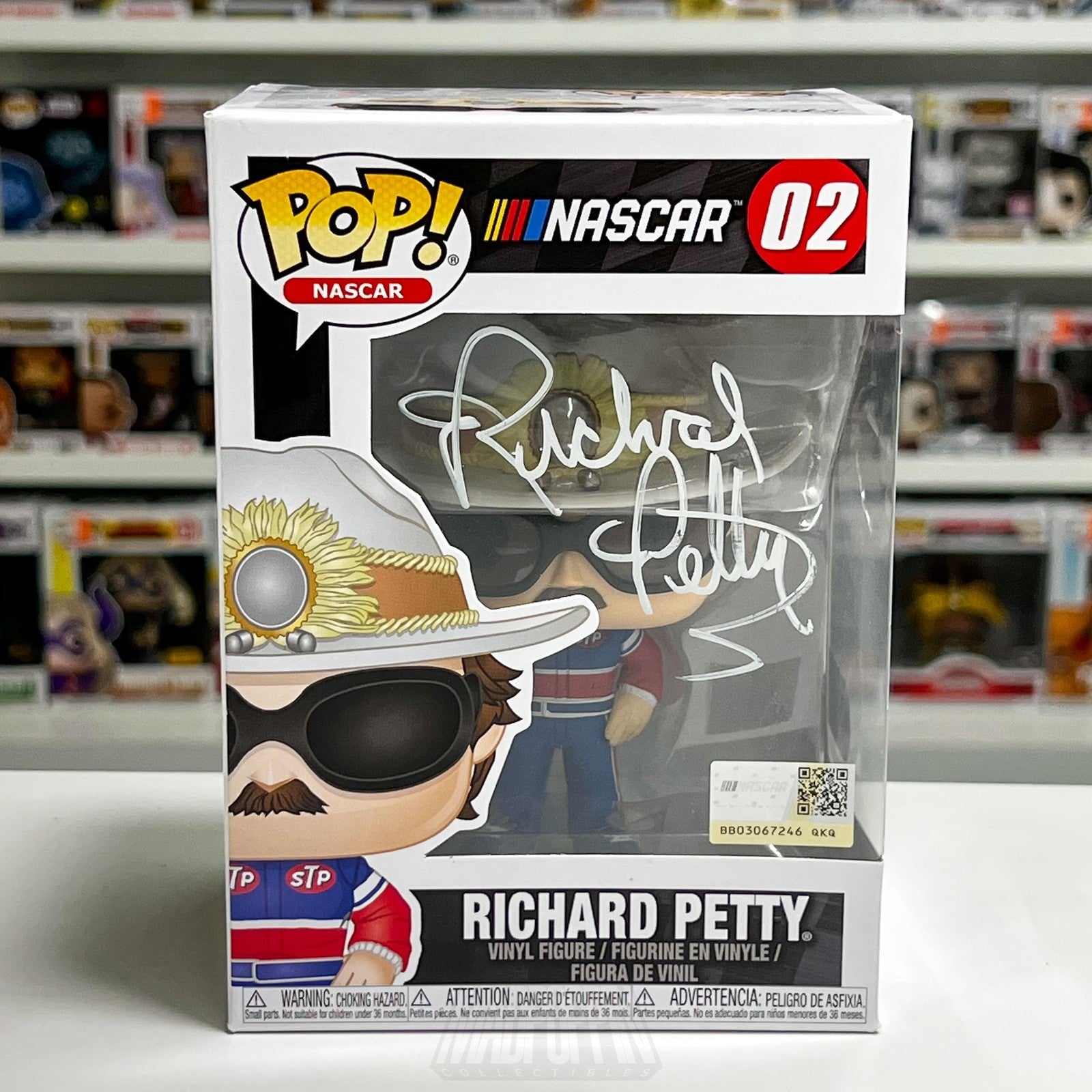 Funko Pop NASCAR Richard Petty 02 Vinyl Figure Autographed SWAU Authenticated