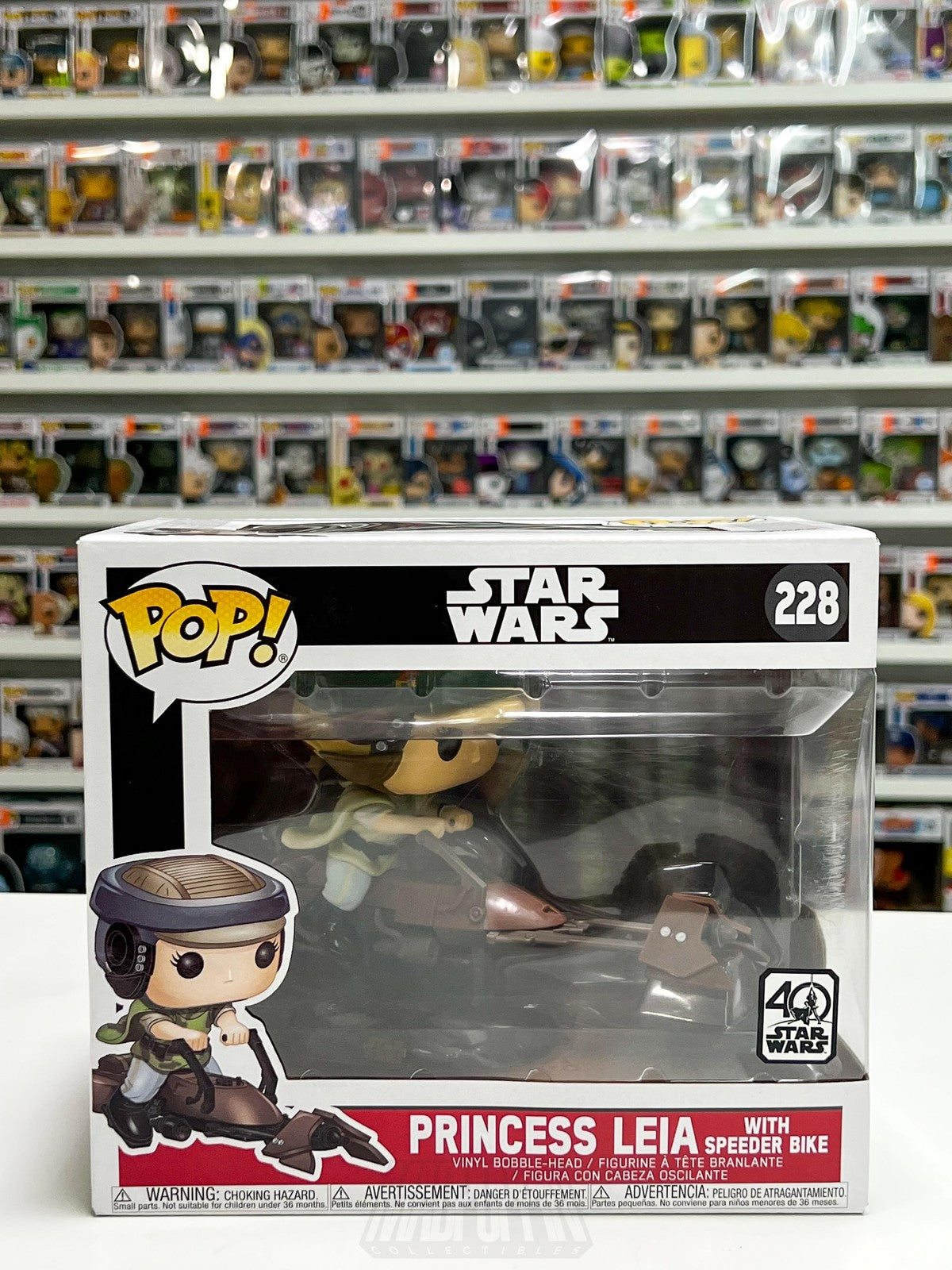 Funko Pop Ride Star Wars 228 Princess Leia Speeder Bike ROTJ 40th Anniversary