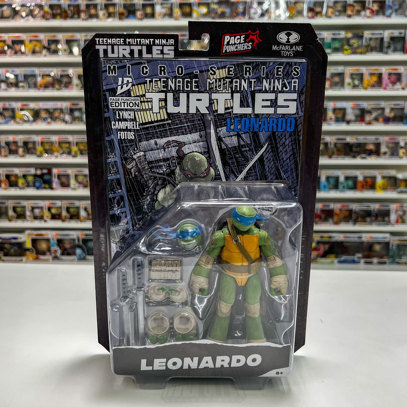 McFarlane Toys TMNT Teenage Mutant Ninja Turtles Leonardo Page Punchers Micro