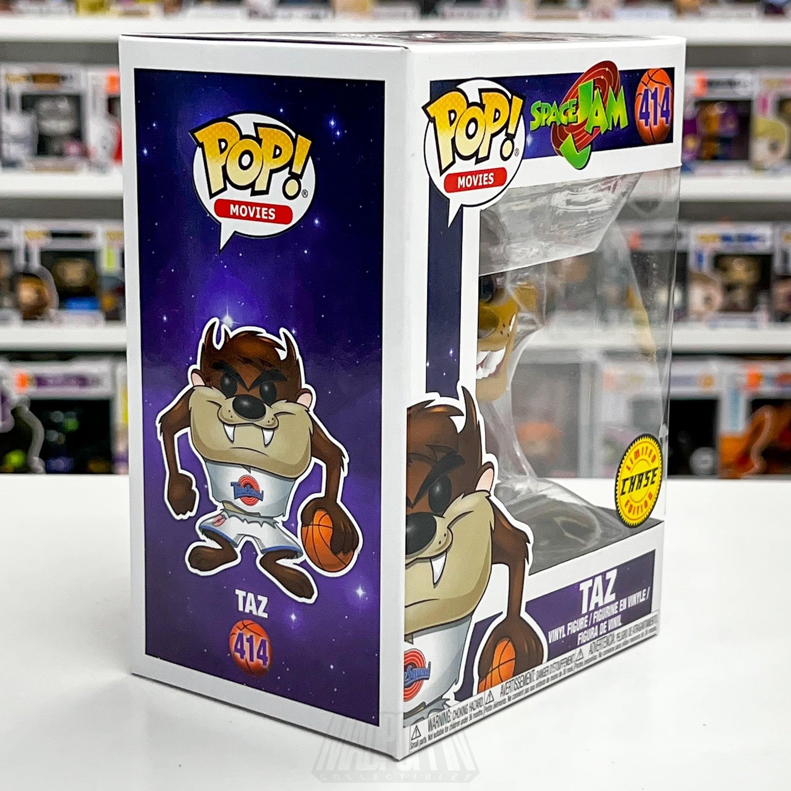 Funko Pop Movies Space Jam Taz 414 Chase Open Mouth Vinyl Figure Tune Squad NIB5