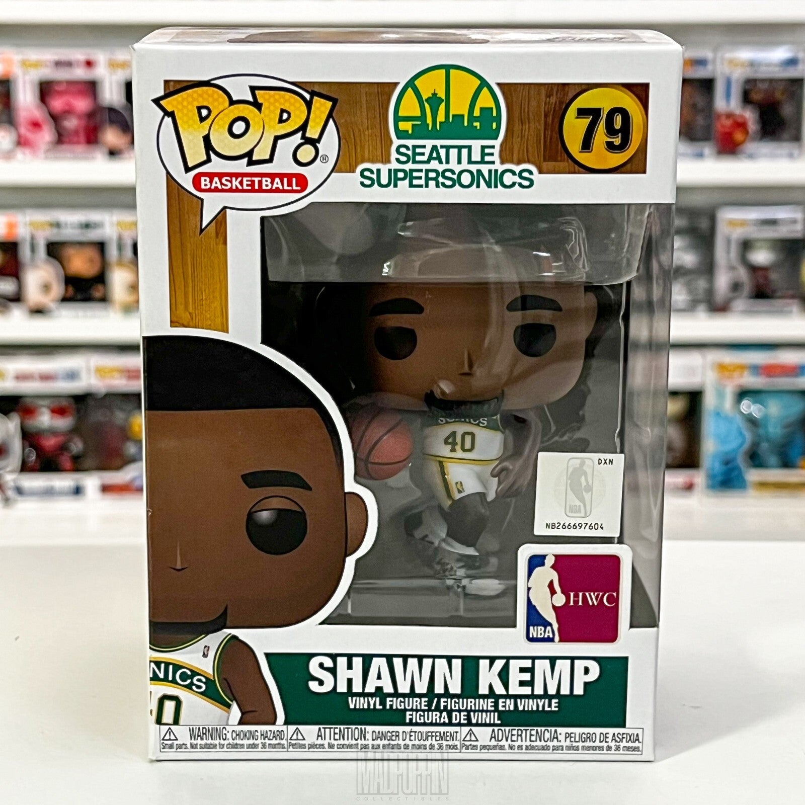 Funko Pop NBA Basketball Seattle Supersonics Shawn Kemp Home Jersey Vaulted 79