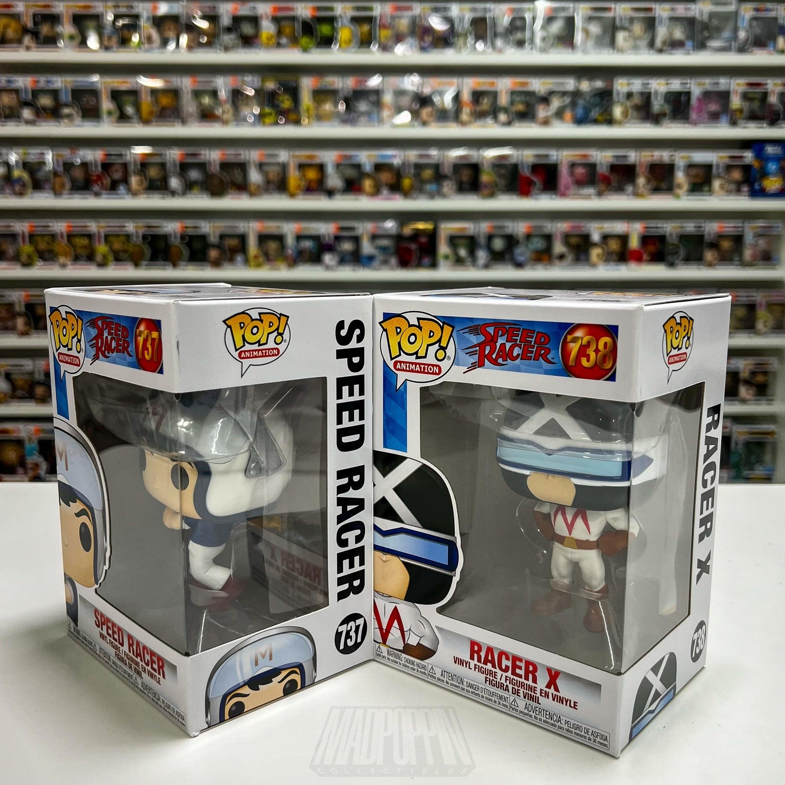 Funko Pop Animation Speed Racer & Racer X  737 738 Set BobbleHead Toy Anime NIB