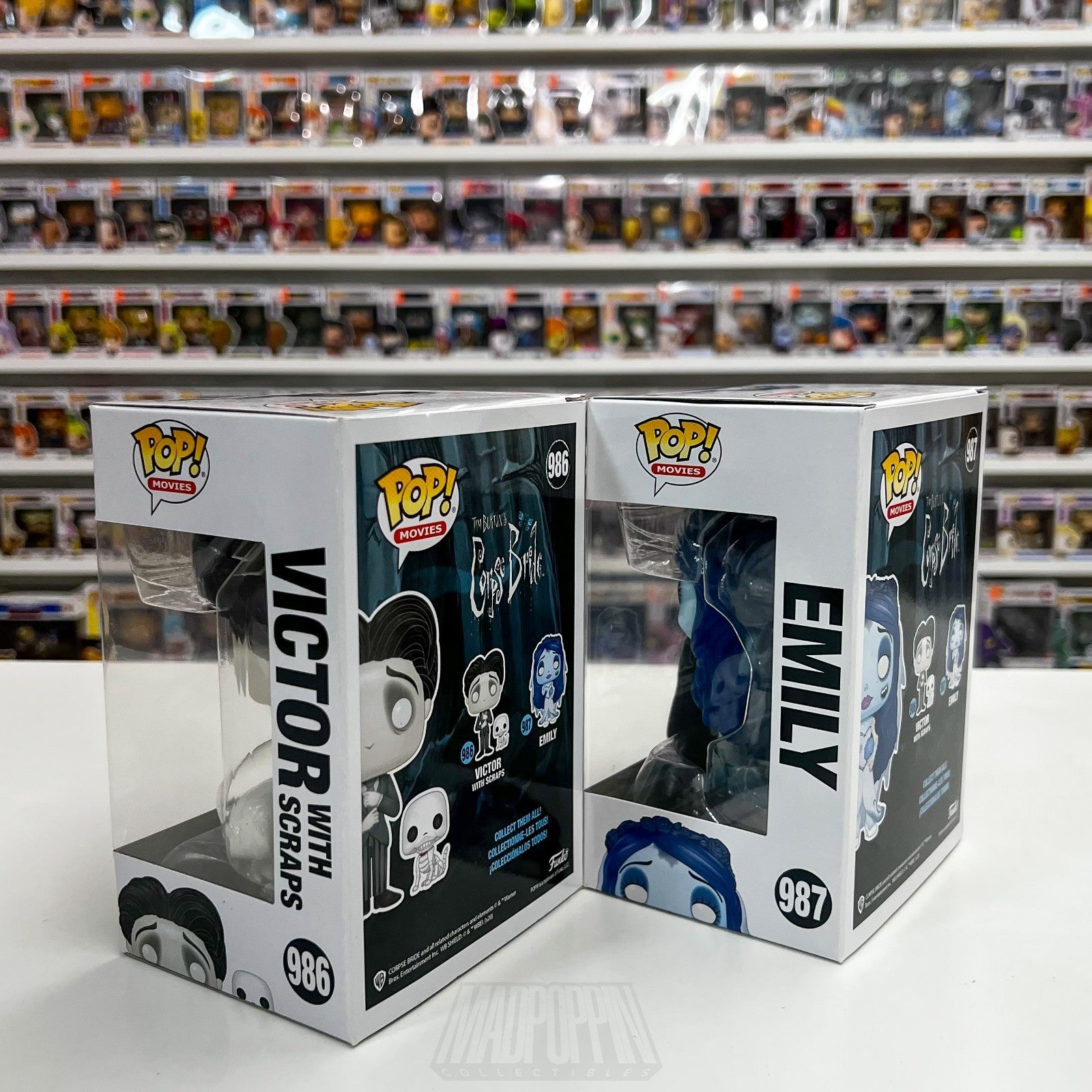 Funko Pop Movies Tim Burton's Corpse Bride Set Victor w/Scraps 986 & Emily 9872