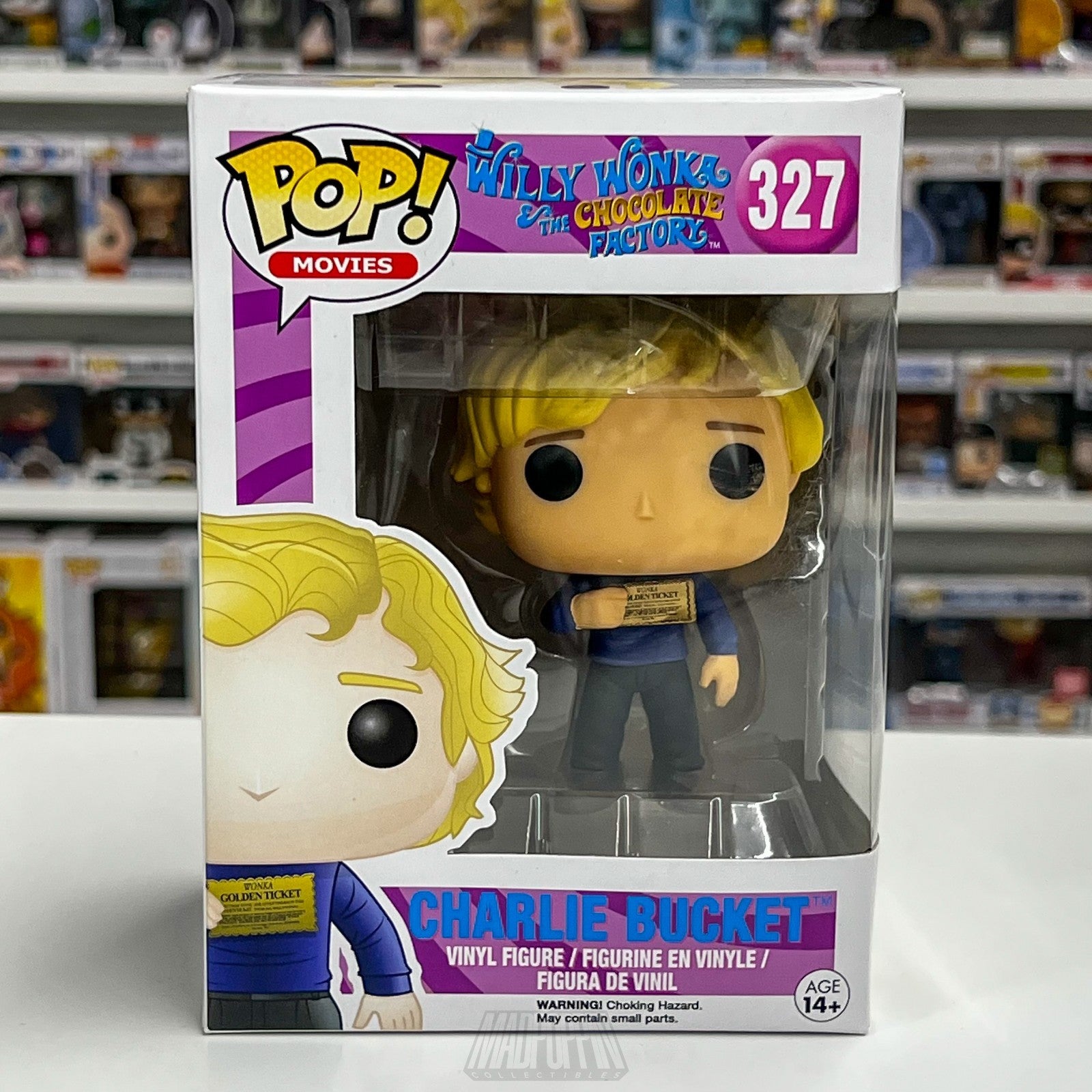 Funko Pop Movies Willy Wonka Chocolate Factory Charlie Bucket Golden Ticket 327