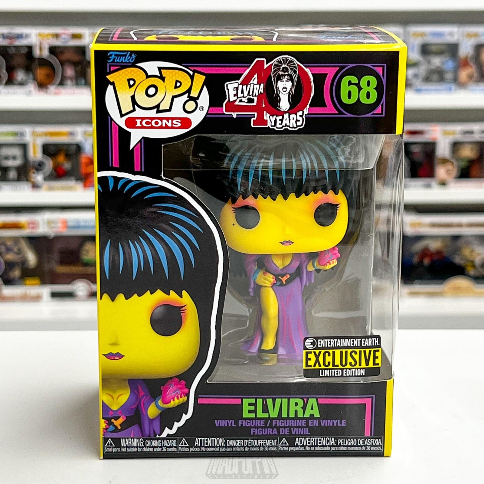 Funko Pop Icons Elvira 40 Years Entertainment Earth Exclusive Vinyl Figure 68