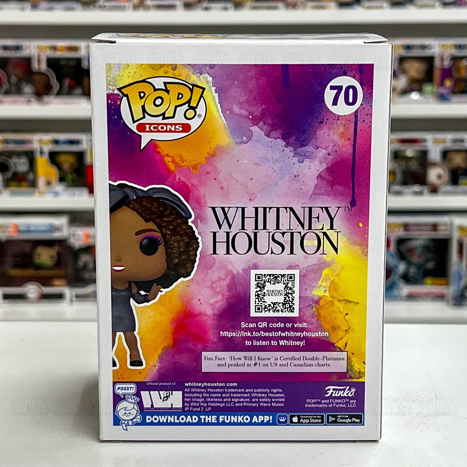 Funko Pop! Icons Whitney Houston #70 Vinyl Figure New in Box Collectible Gift