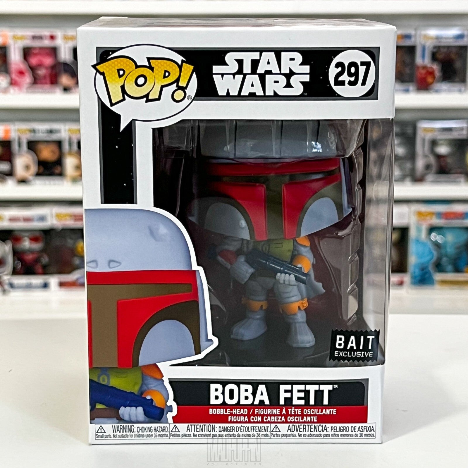 Funko Pop Star Wars Boba Fett Retro Colorway Bounty Hunter Bait Figure 297 NIB