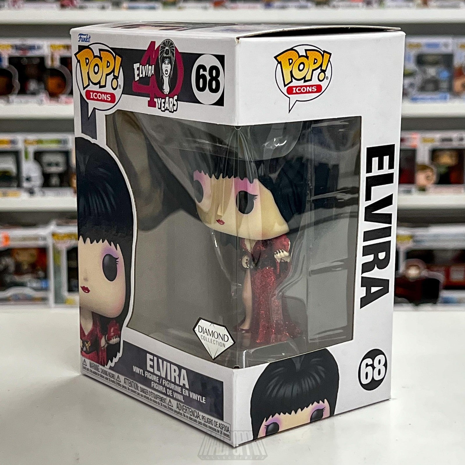 Funko Pop Icons Elvira 40 Years Diamond Collection #68 Limited Edition New