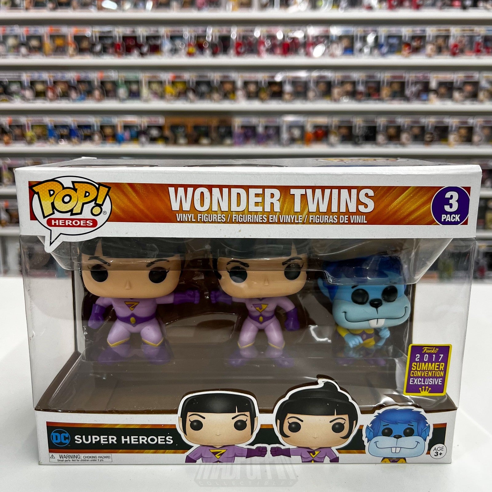 Funko Pop DC Heroes Super Friends Wonder Twins Zan Jayna Gleek SDCC 3 Pack Toy0