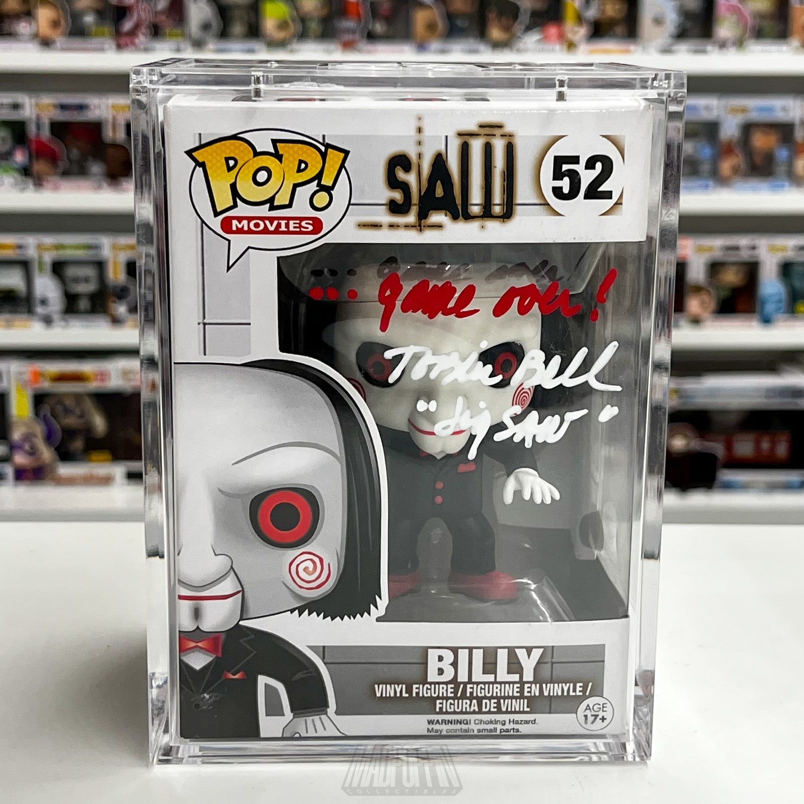 Funko Pop Movies Saw Billy Signed Tobin Bell 52 JSA Authentic Vaulted Horror MIB
