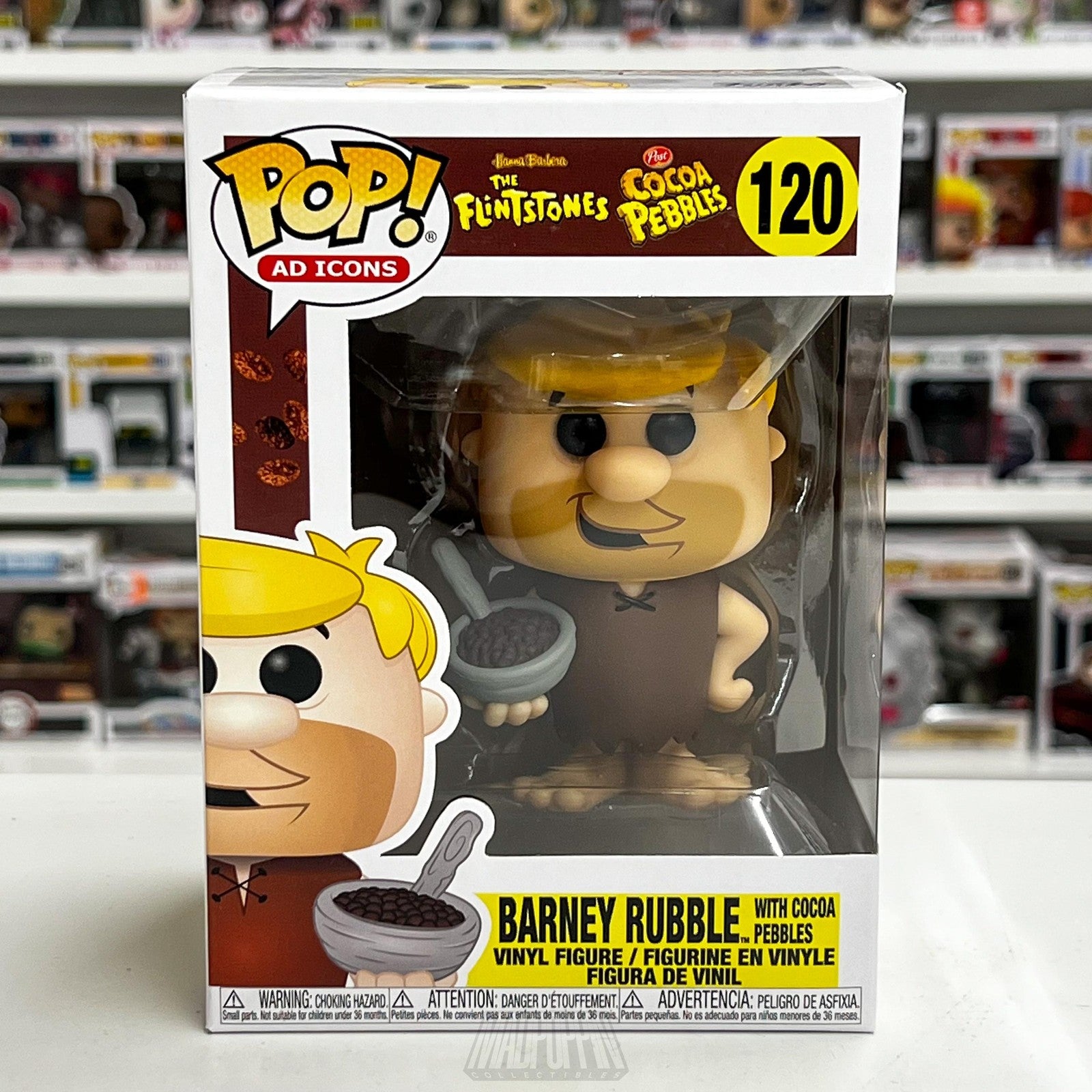 Funko Pop Ad Icons Barney Rubble Cocoa Pebbles Flintstones #120 Vinyl Figure New