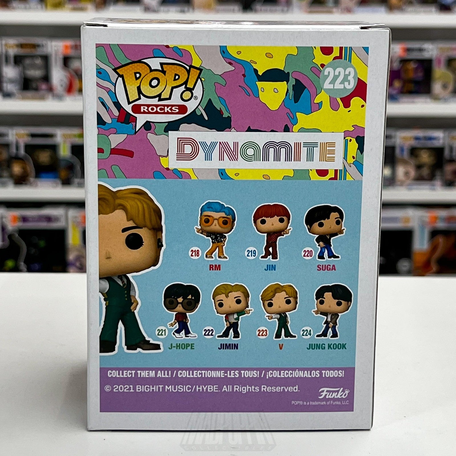 Funko Pop Rocks BTS V Dynamite #223 Vinyl Figure 2021 K-Pop Collectible Boxed3