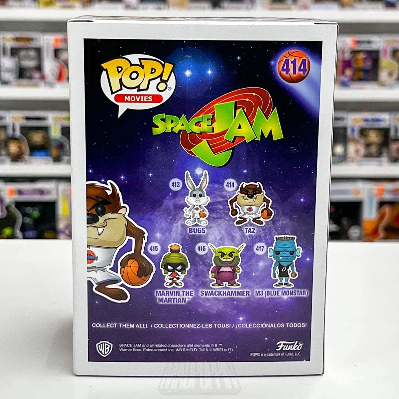 Funko Pop Movies Space Jam Taz 414 Chase Open Mouth Vinyl Figure Tune Squad NIB3