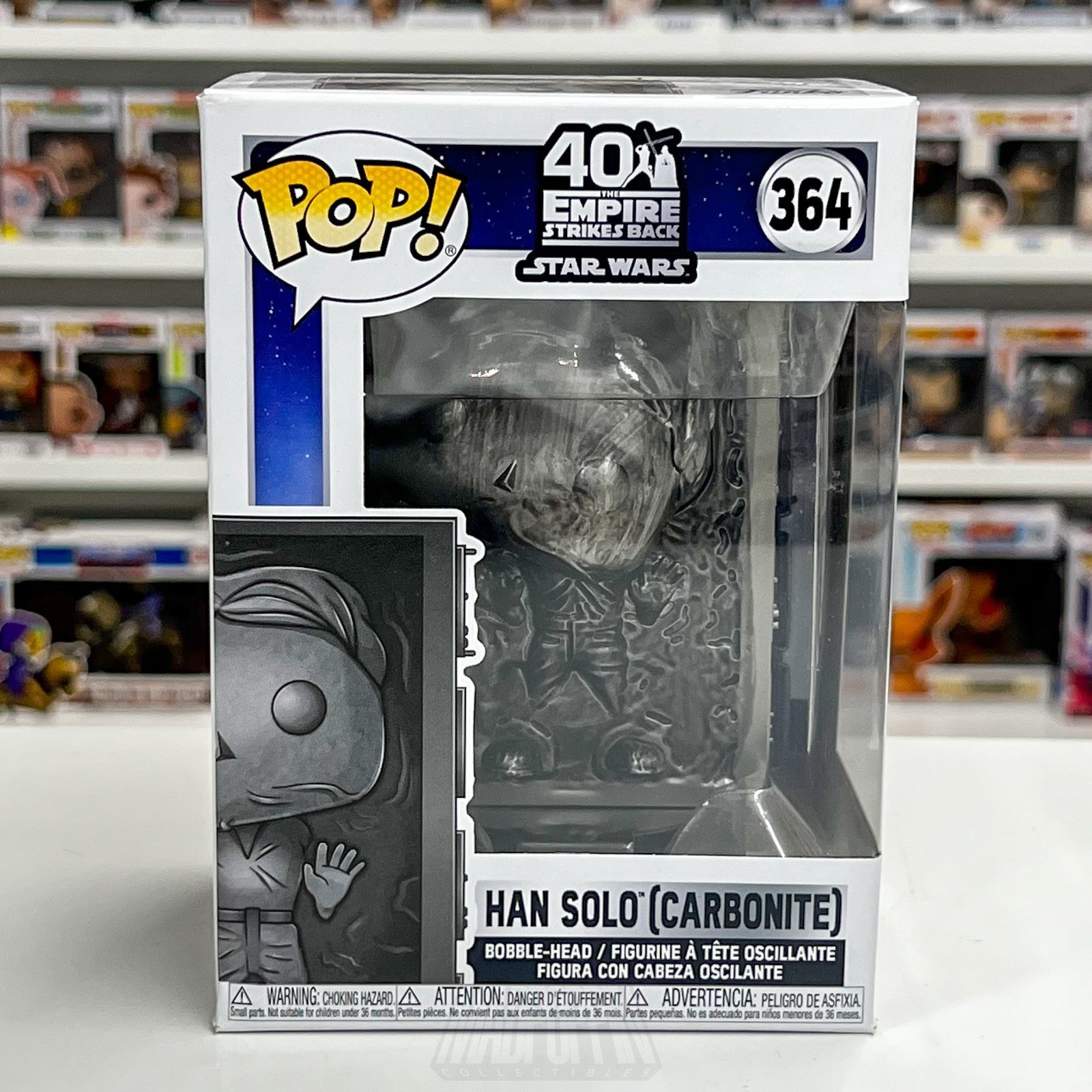 Funko Pop Star Wars Empire Strikes Back 40th Han Solo Carbonite 364 Vinyl Figure0