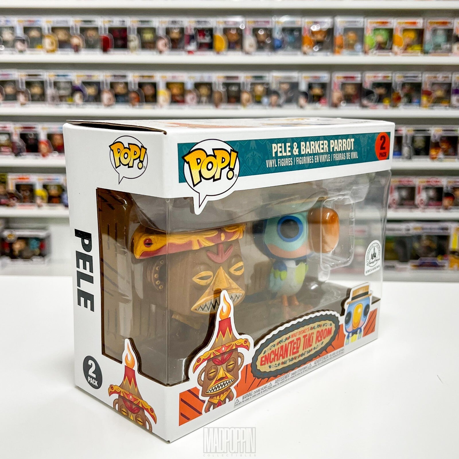 Funko Pop Disney Enchanted Tiki Room Pele & Barker Parrot Parks Exclusive 2 Pack