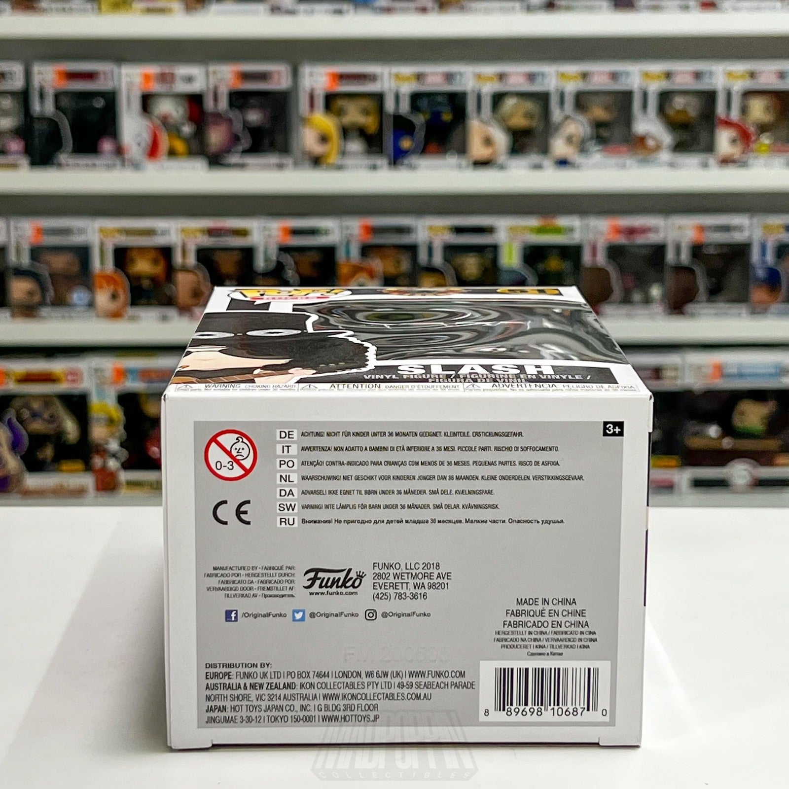 Funko Pop Rocks Slash 51 Guns N' Roses Vinyl Figure Window Display Box 2018 GNR