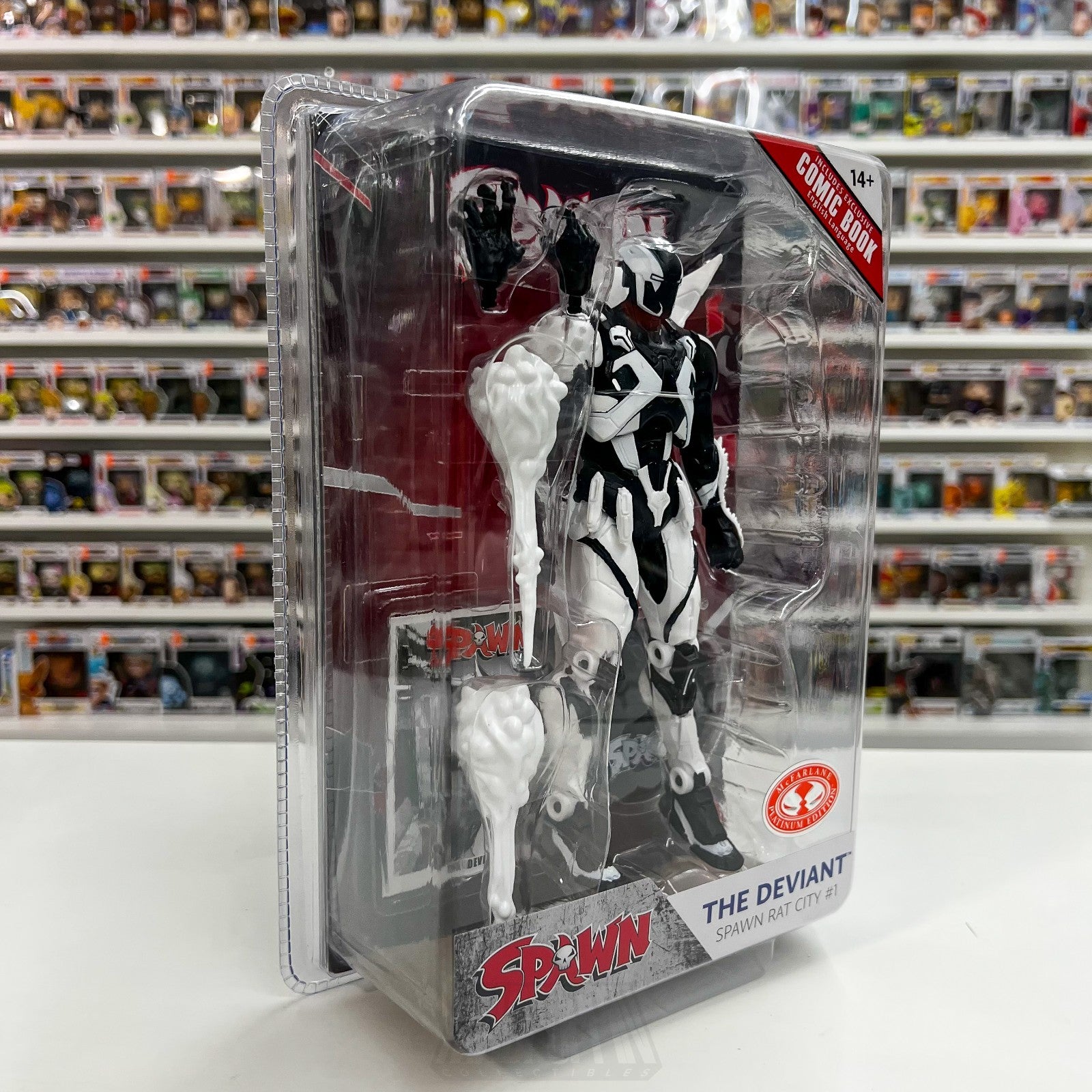 McFarlane Toys Spawn Deviant Rat City Page Punchers RED PLATINUM 7" Figure Comic