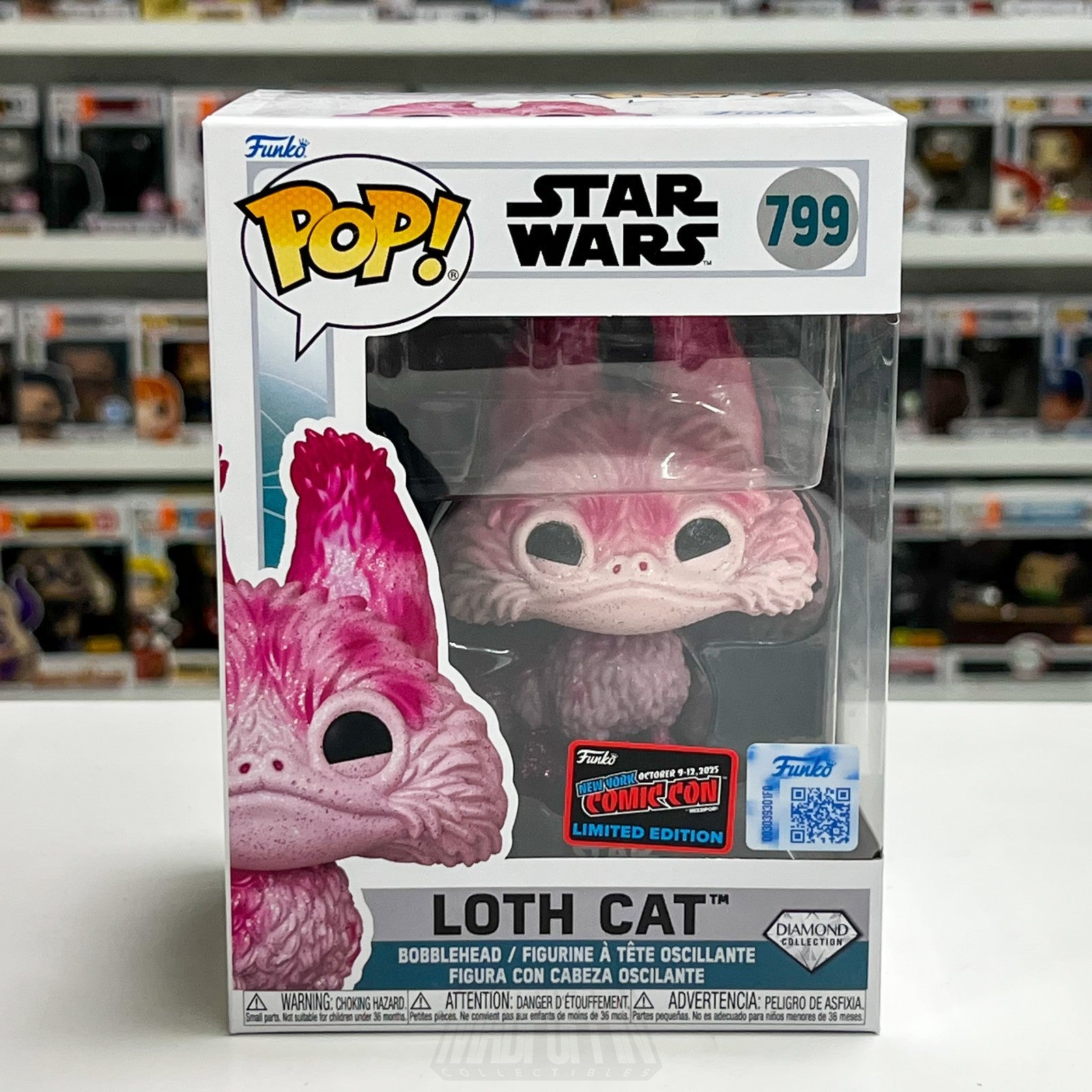 Funko Pop Star Wars Loth Cat 799 NYCC Diamond Con Official Sticker Feline Pink