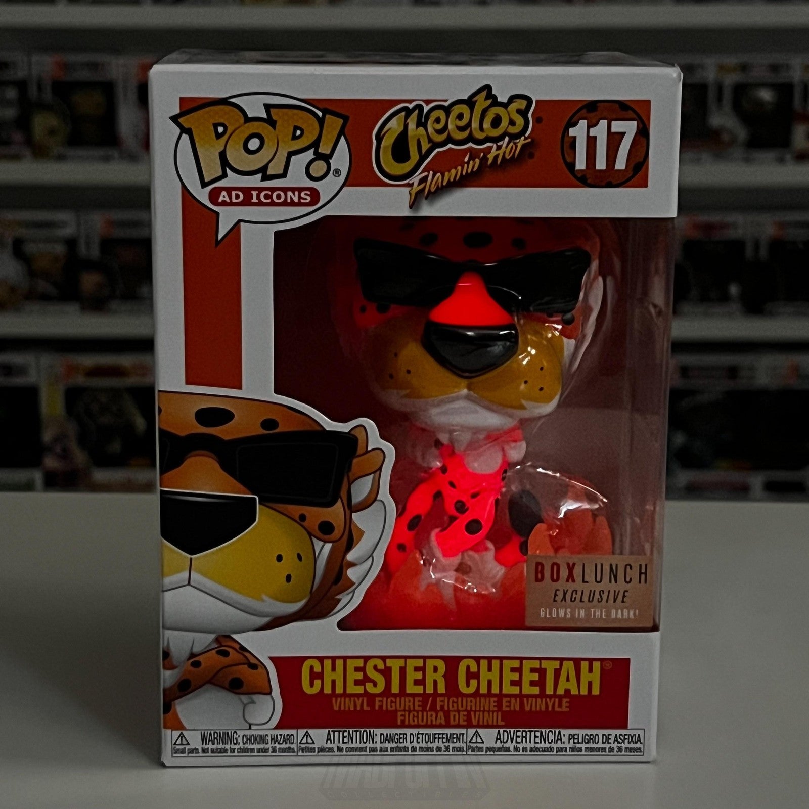 Funko Pop Ad Icons Cheetos Flamin' Hot Chester Cheetah 117 BoxLunch Glow Vinyl