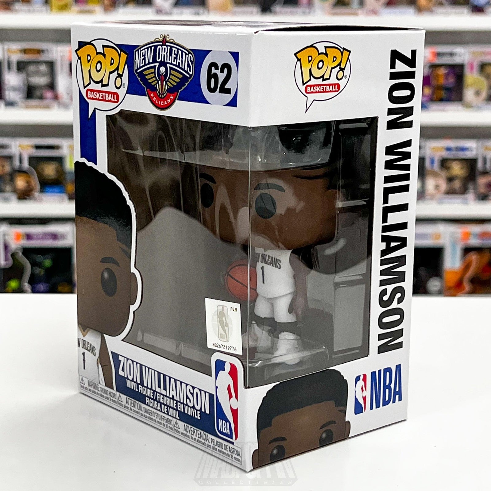 Funko Pop! NBA Zion Williamson #62 New Orleans Pelicans Vinyl Figure Collectible1