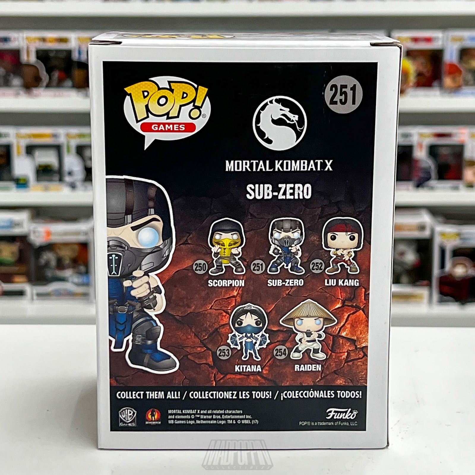 Funko Pop Games Mortal Kombat X Sub-Zero 251 Vinyl Figure Collectible New in Box