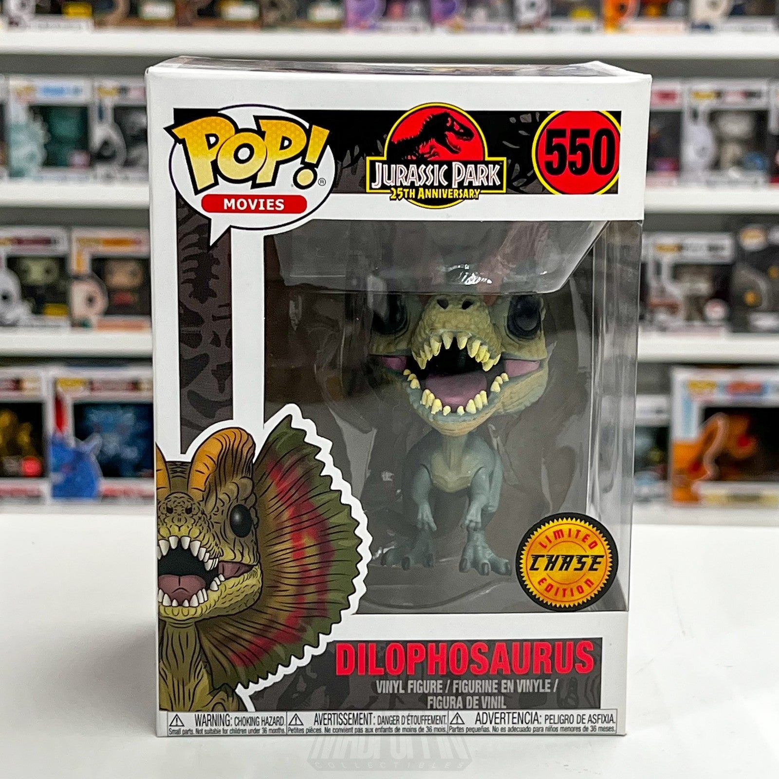 Funko Pop Movies Jurassic Park Dilophosaurus Chase Frill Tucked Down 550 Figure0