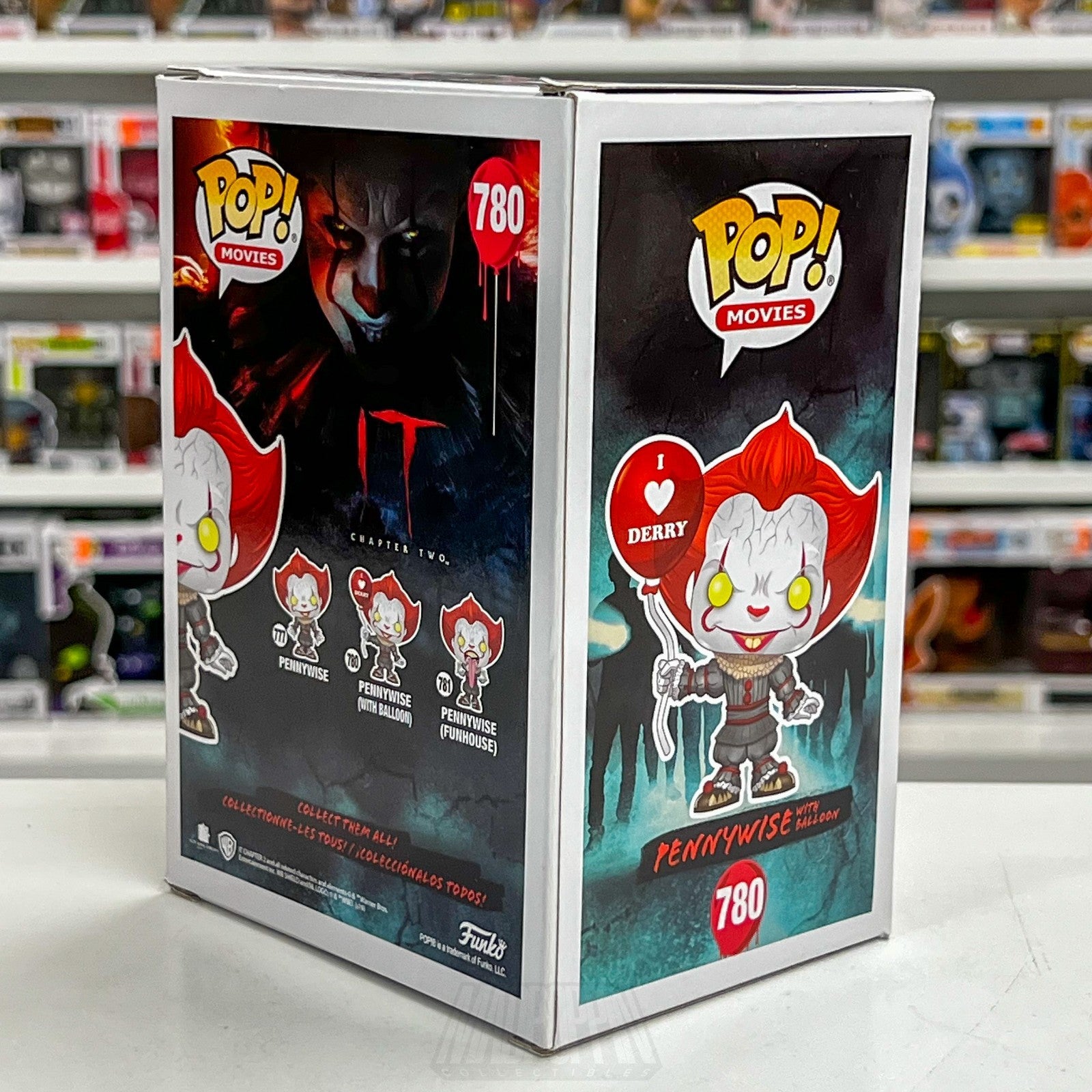 Funko Pop Movies IT Pennywise with Balloon I Heart Derry 780 Horror Vinyl Figure4