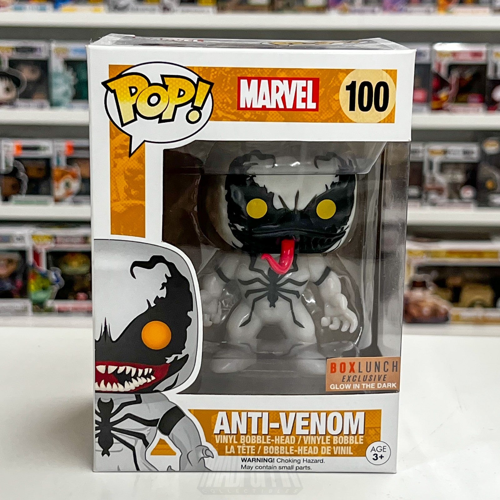 Funko Pop Marvel Anti-Venom Glow BoxLunch 100 Symbiote Spider-Man Vinyl Figure1