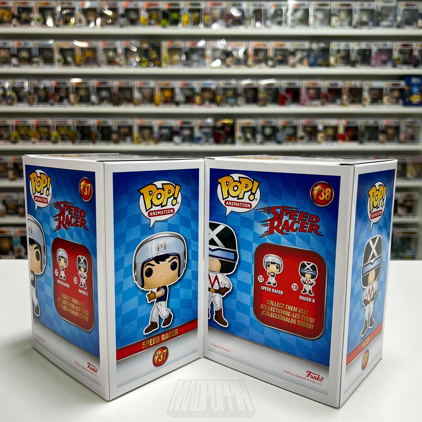 Funko Pop Animation Speed Racer & Racer X  737 738 Set BobbleHead Toy Anime NIB