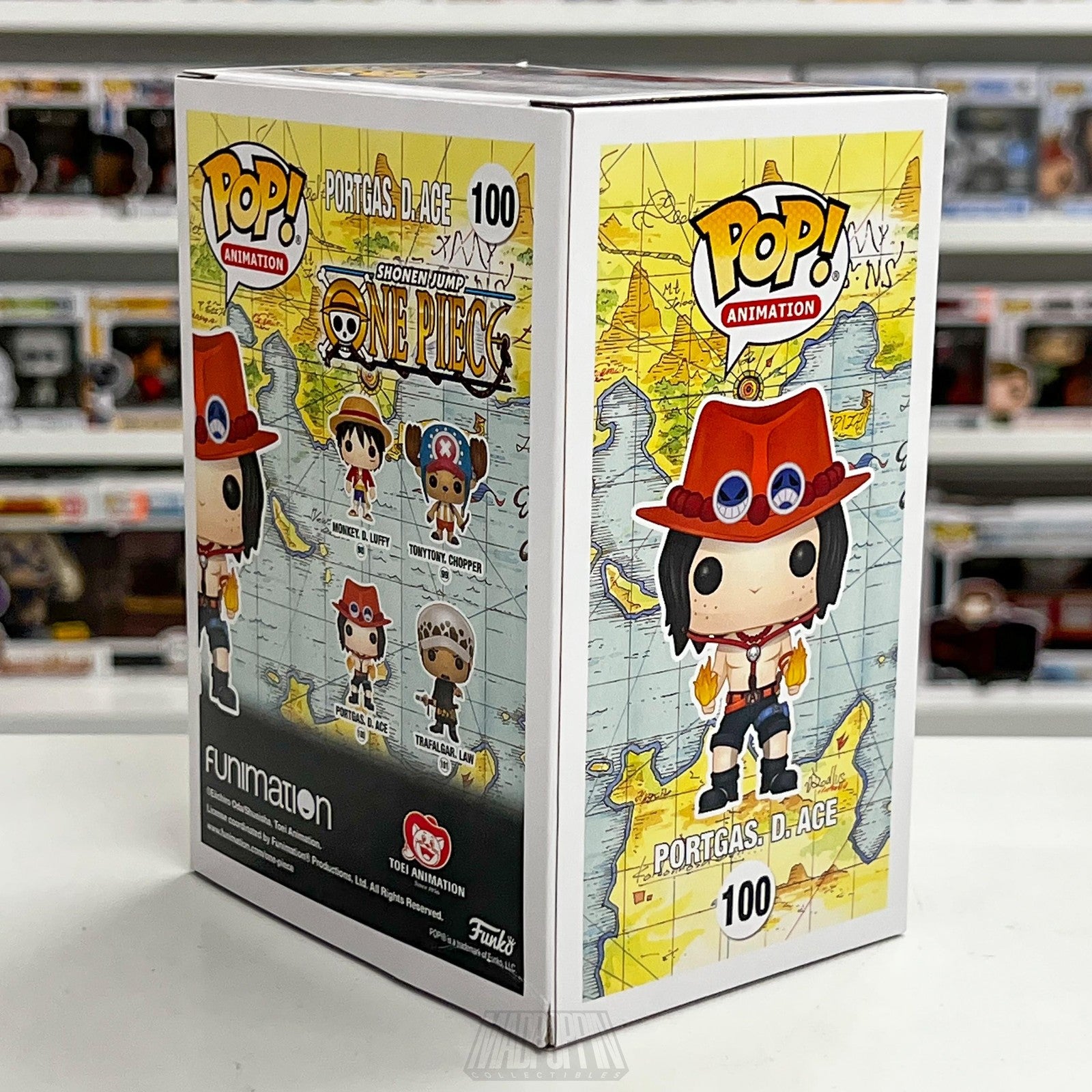 Funko Pop Animation One Piece Portgas D. Ace 100 Anime Figure Collectible Toy