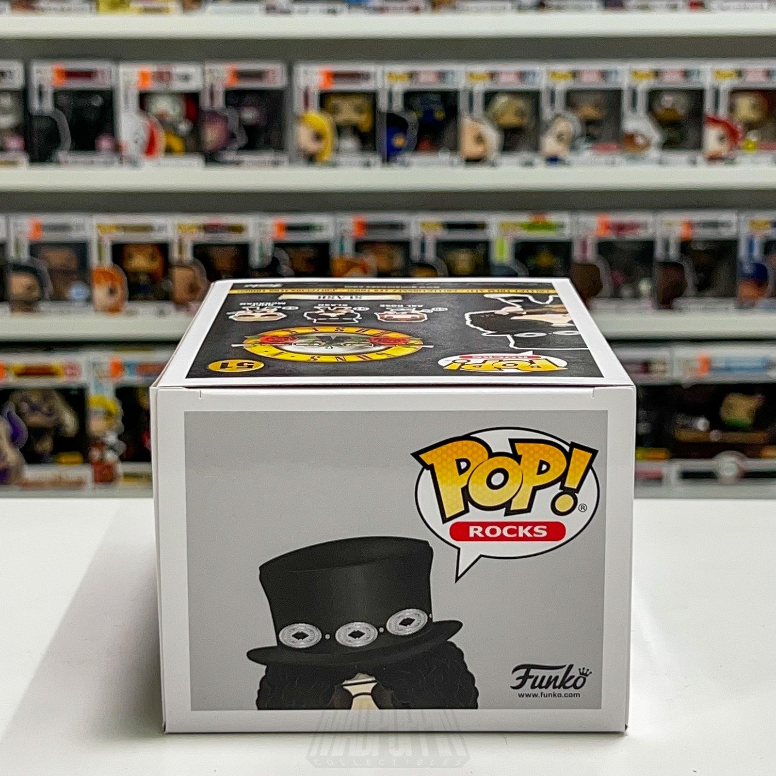 Funko Pop Rocks Slash 51 Guns N' Roses Vinyl Figure Window Display Box 2018 GNR