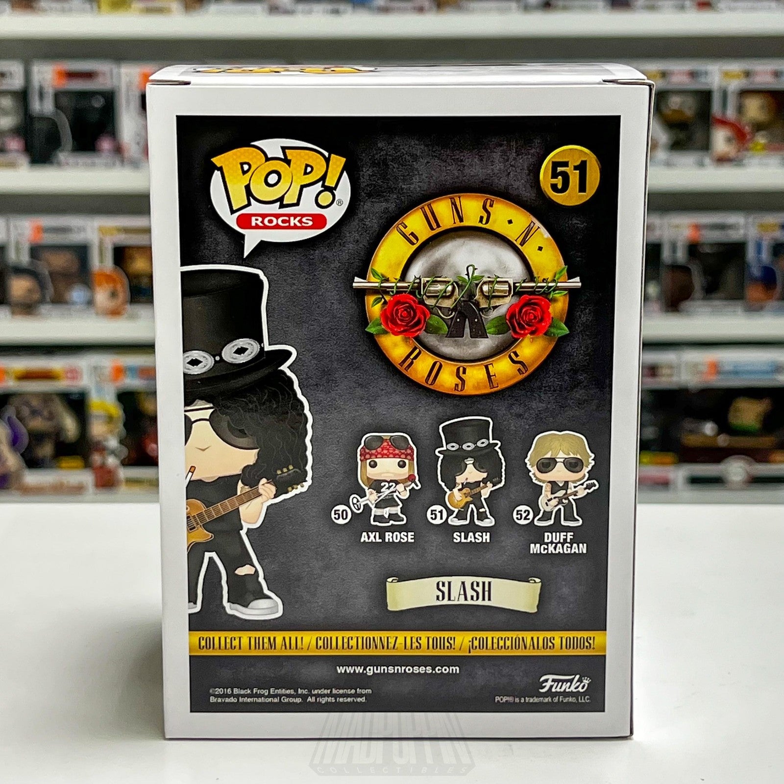 Funko Pop Rocks Slash 51 Guns N' Roses Vinyl Figure Window Display Box 2018 GNR
