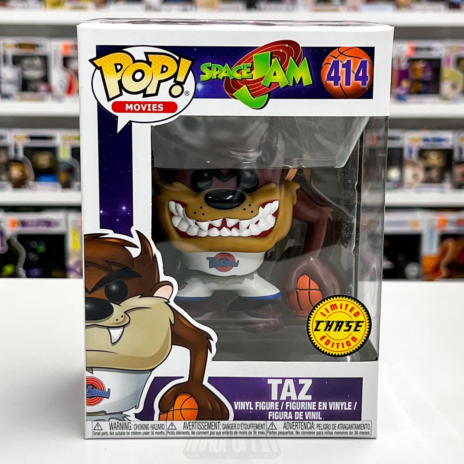 Funko Pop Movies Space Jam Taz 414 Chase Open Mouth Vinyl Figure Tune Squad NIB0