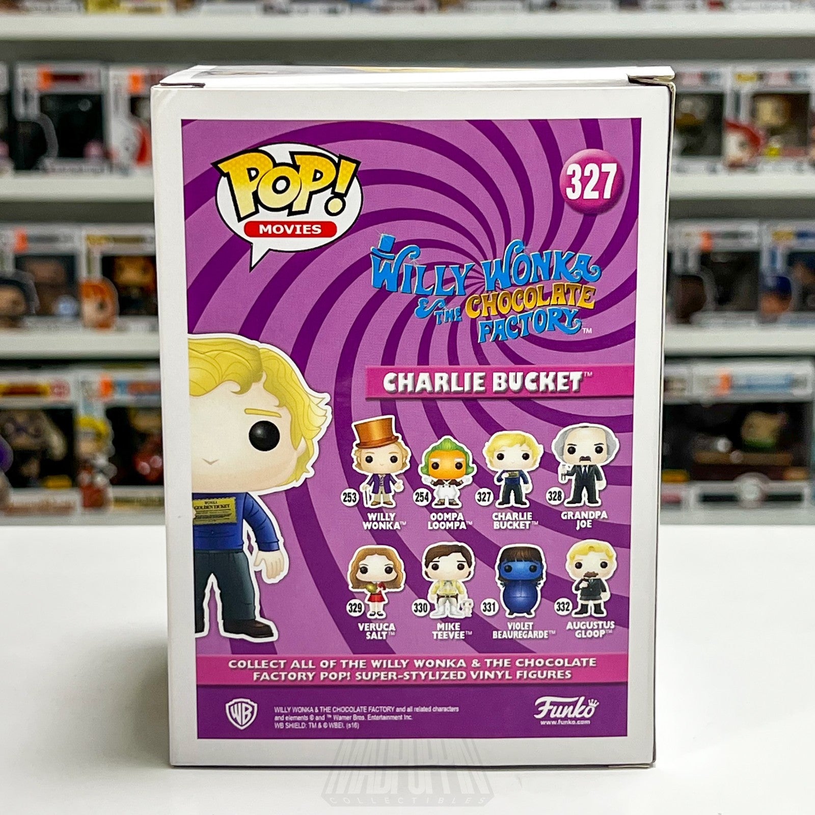 Funko Pop Movies Willy Wonka Chocolate Factory Charlie Bucket Golden Ticket 327