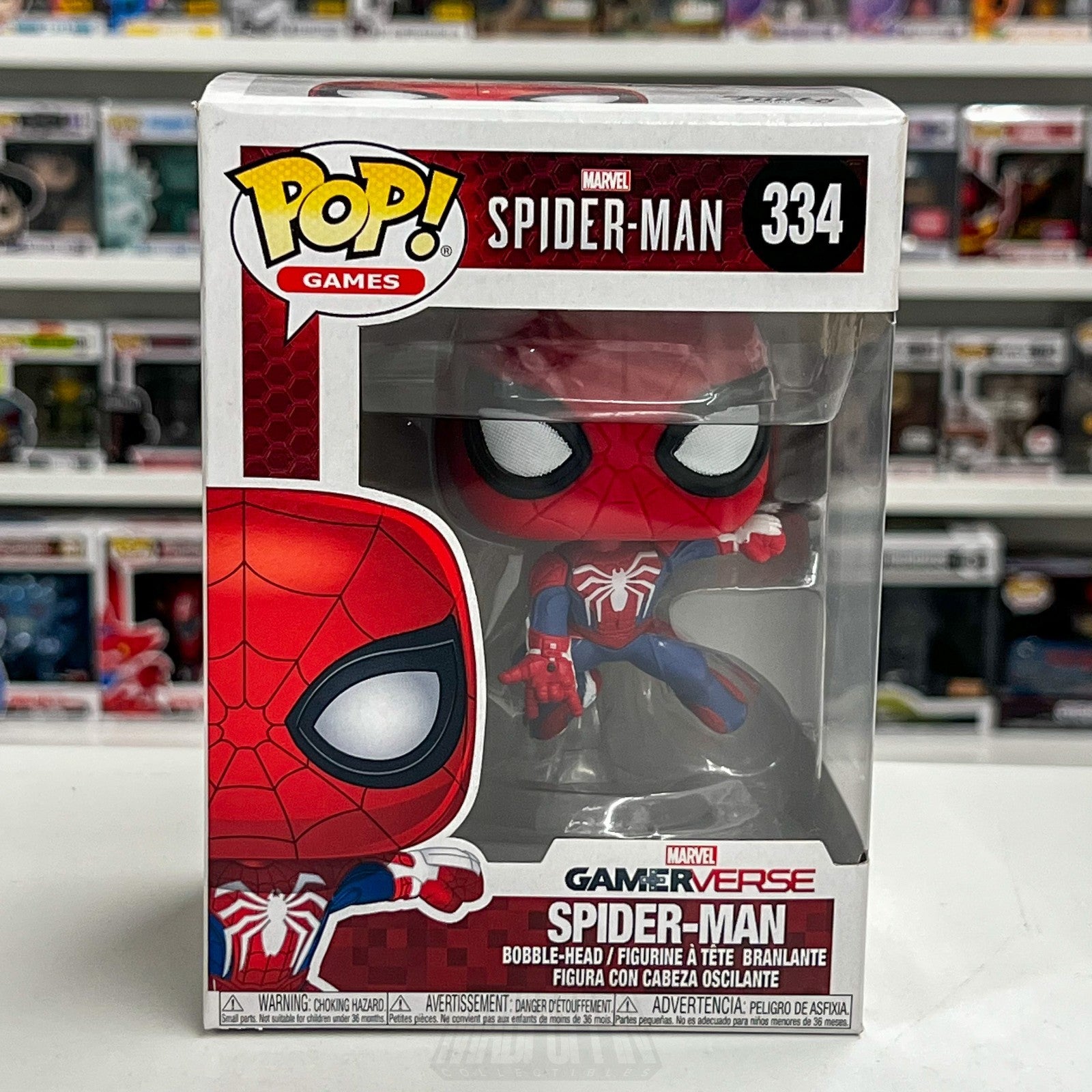 Funko Pop Marvel Gamerverse Spider-Man GameStop 334 Peter Parker Vinyl Figure0