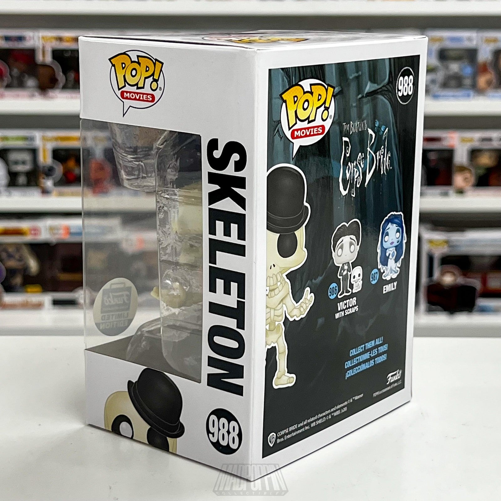 Funko Pop Movies Corpse Bride Skeleton 988 Tim Burton Limited Edition Vinyl