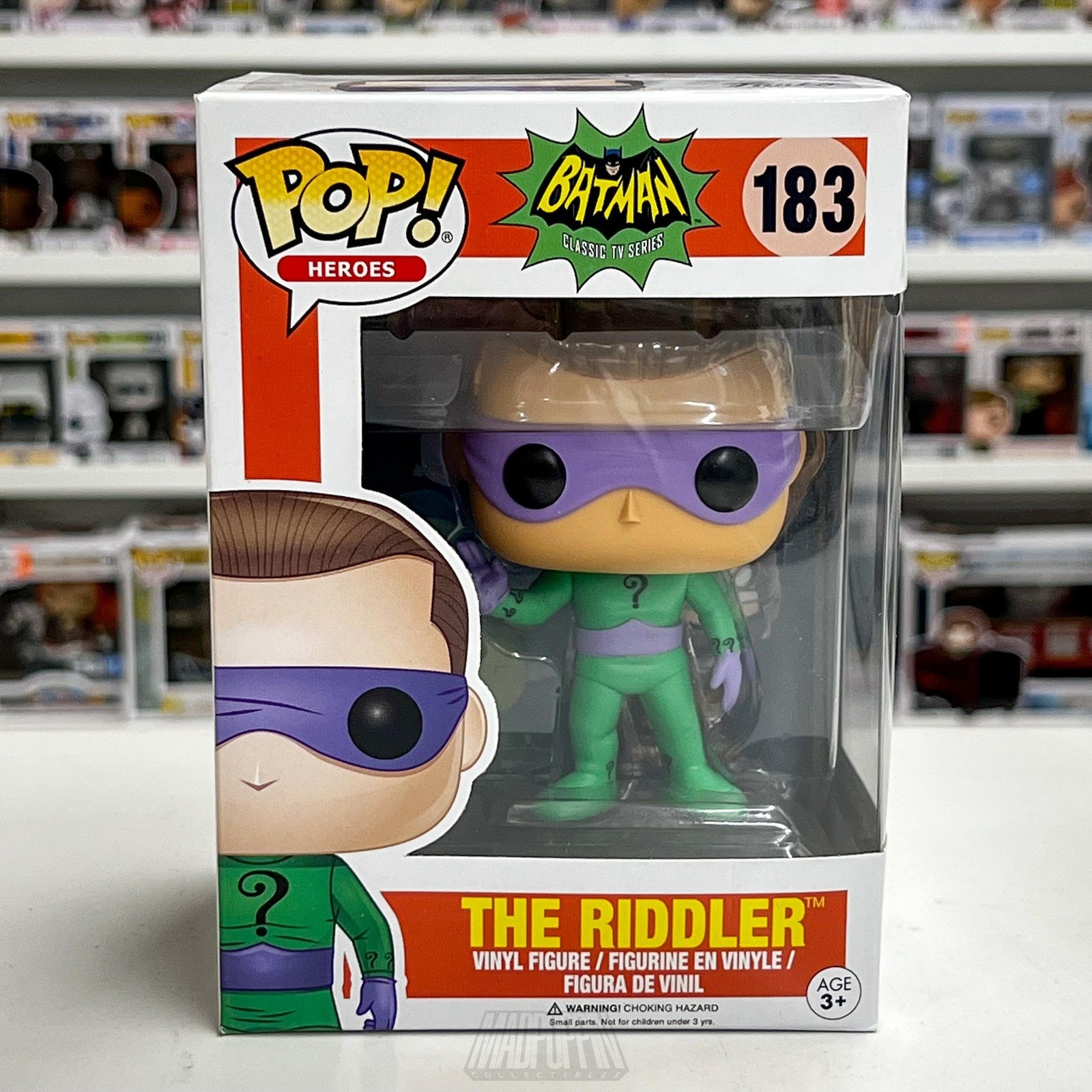 Funko Pop Heroes The Riddler 183 Batman Classic TV Series Vinyl Figure New Boxed
