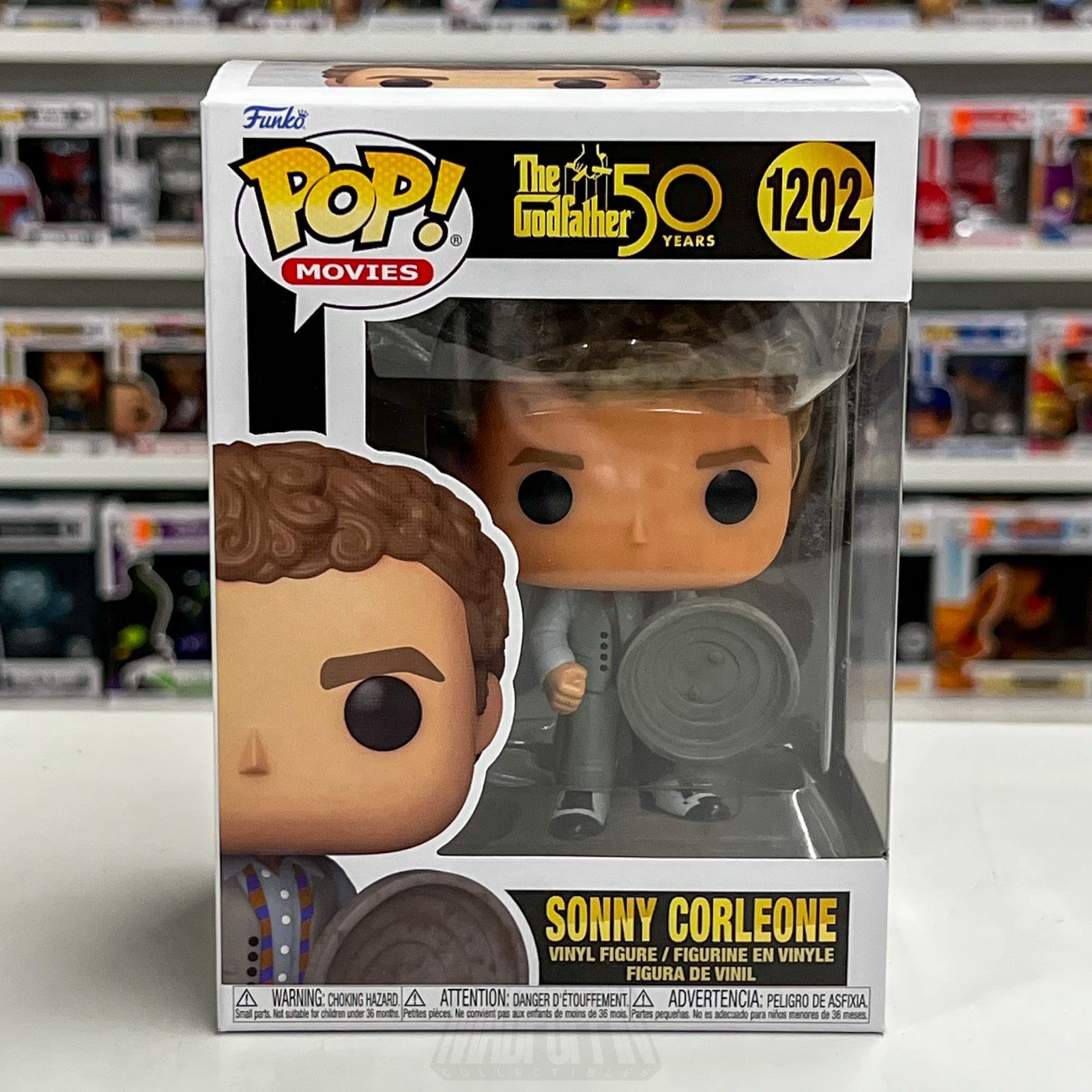 Funko Pop Movies Godfather 50 Years Sonny Corleone 1202 w/Trash Can Lid Vinyl0